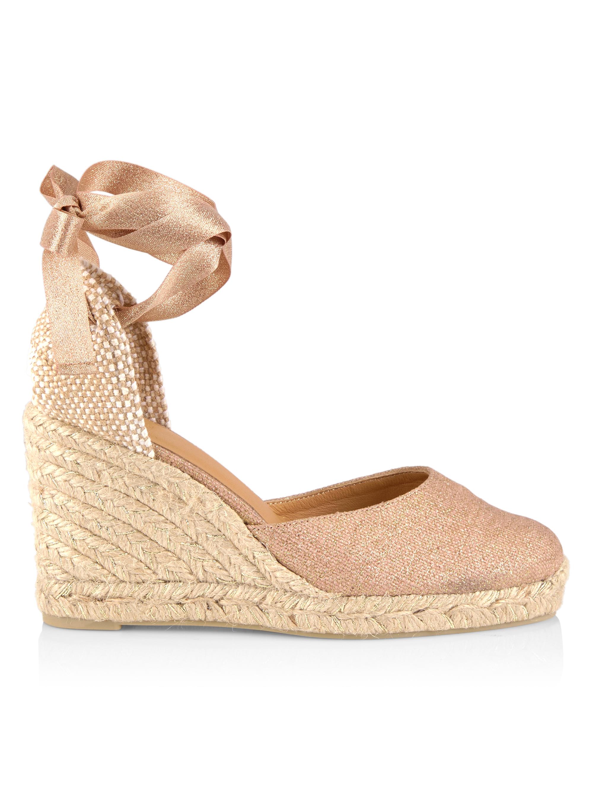 Castañer Women's Carina 8 Espadrille Wedge Sandals - Rose Gold