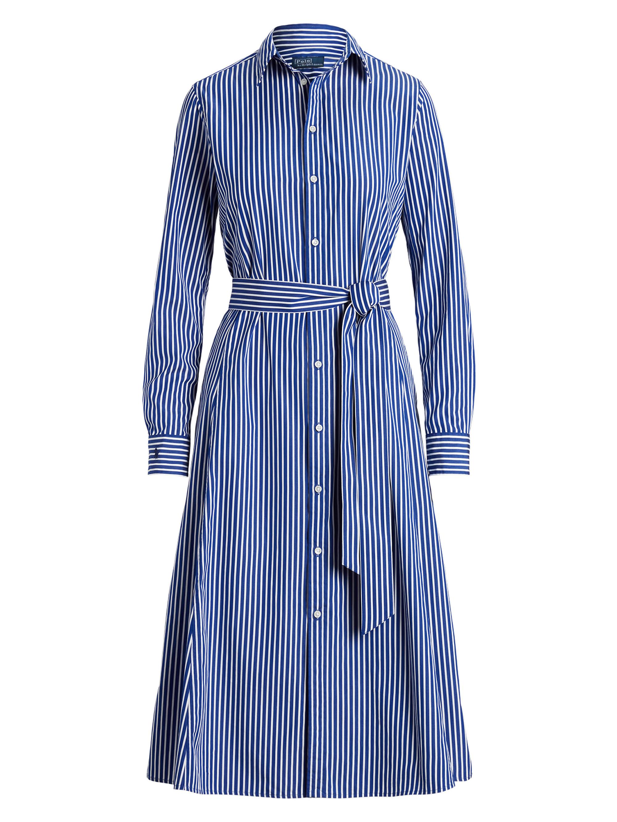 Polo Ralph Lauren Women's Striped Cotton Shirtdress - Bright Navy White
