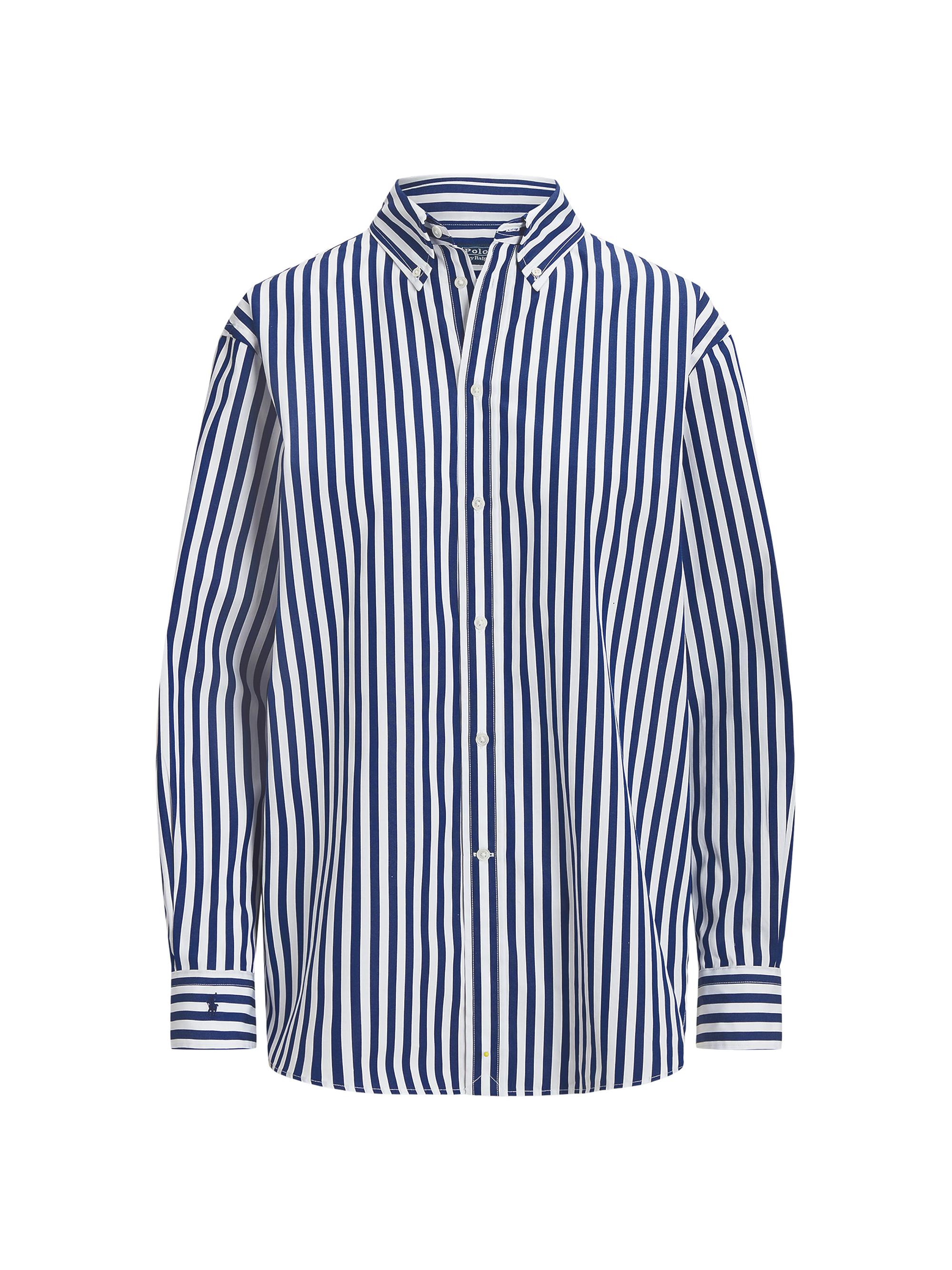 Polo Ralph Lauren Women's Striped Button-Up Shirt - Fall Royal White
