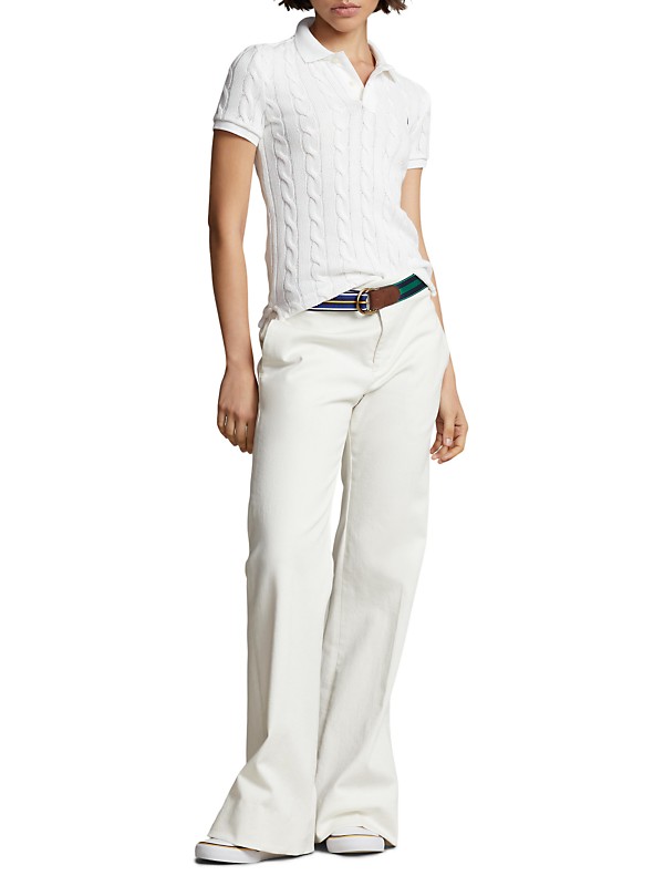 Shop Polo Ralph Lauren Cable-Knit Short-Sleeve Polo | Saks Shop Polo Ralph Lauren Cable-Knit Short-Sleeve Polo | Saks