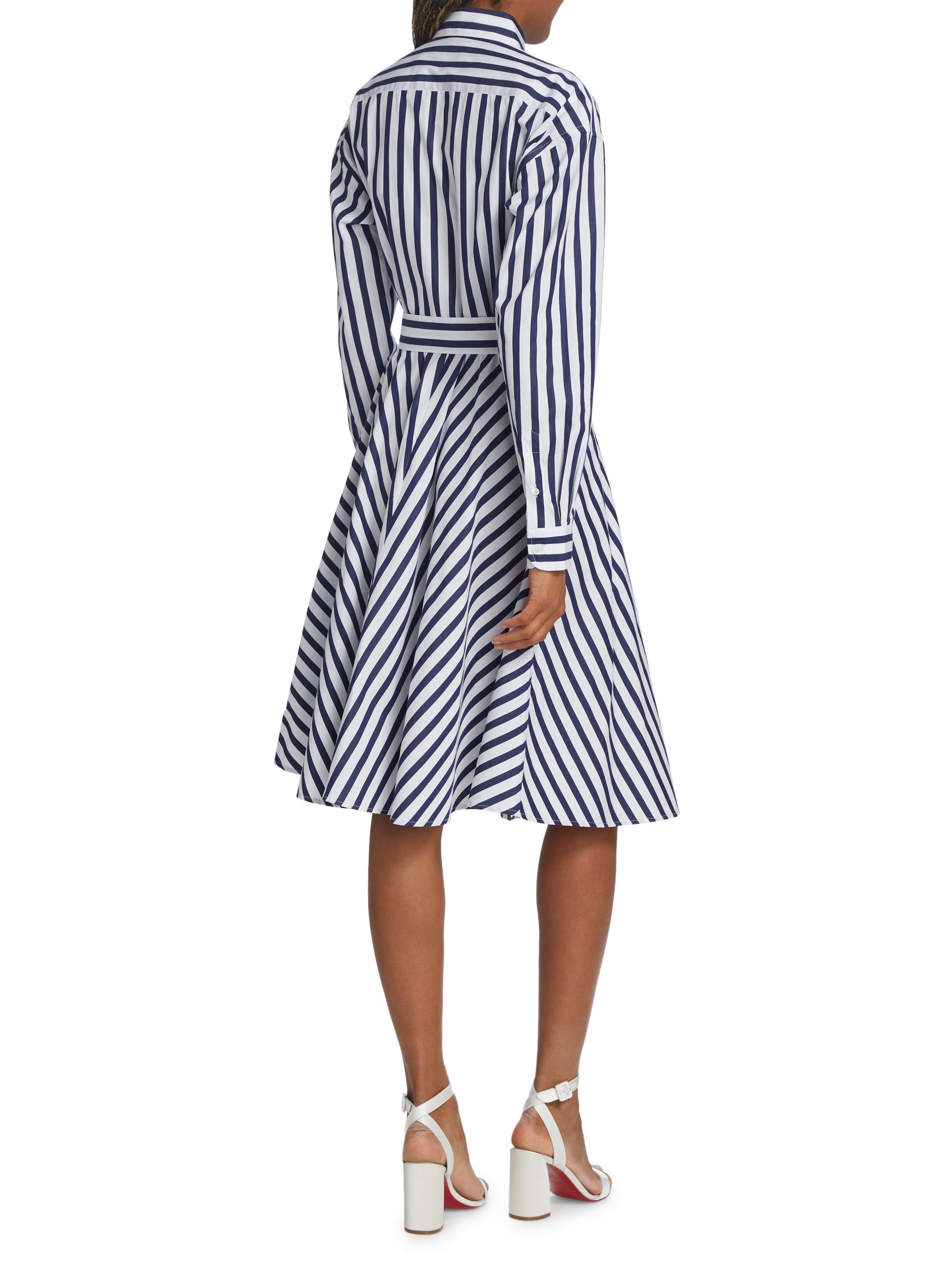 Polo Ralph Lauren Ela Belted Stripe Cotton Shirtdress | Saks Fifth Avenue