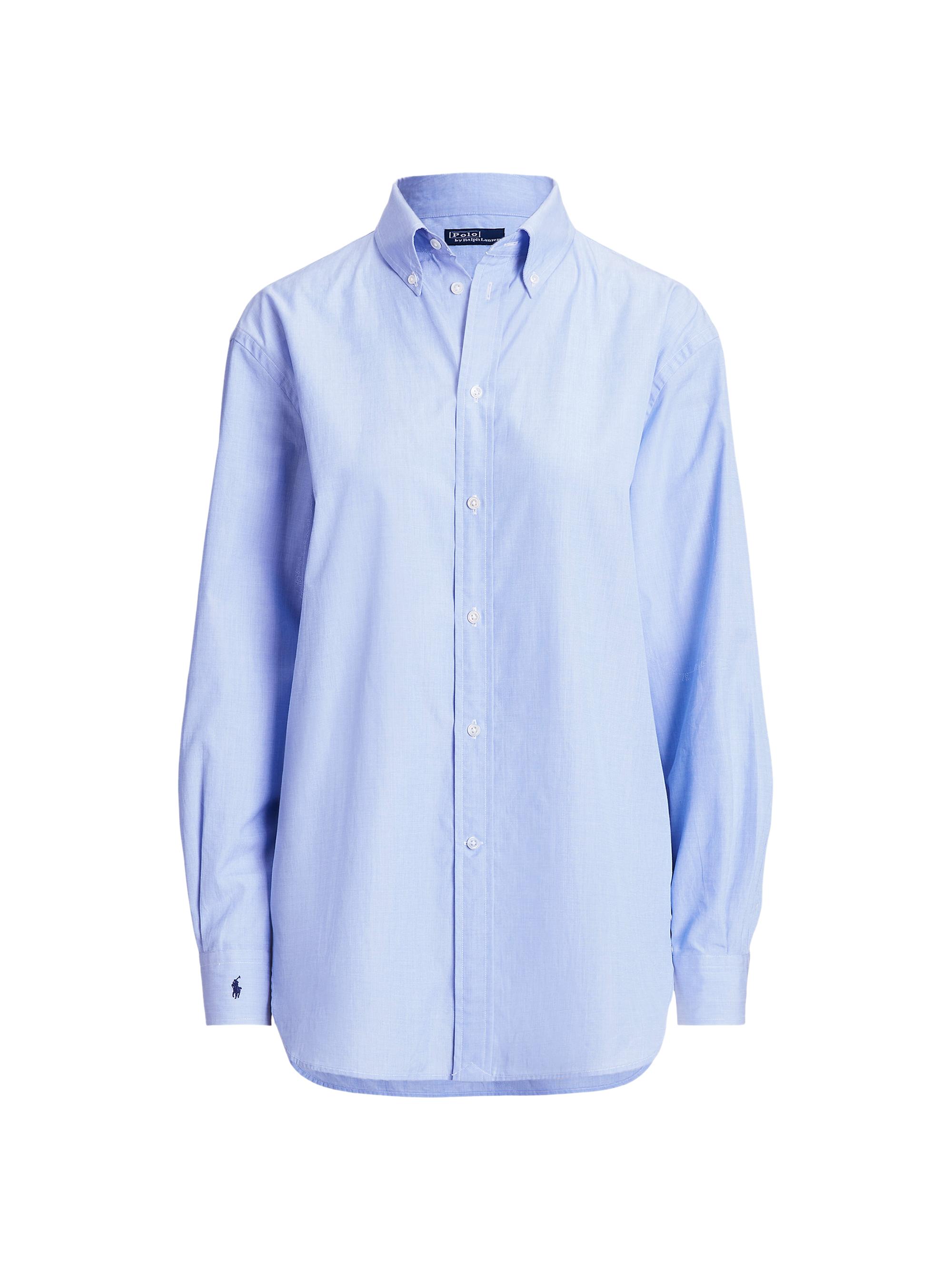 Polo Ralph Lauren Women's Cotton Button-Down Shirt - Classic Medium Blue