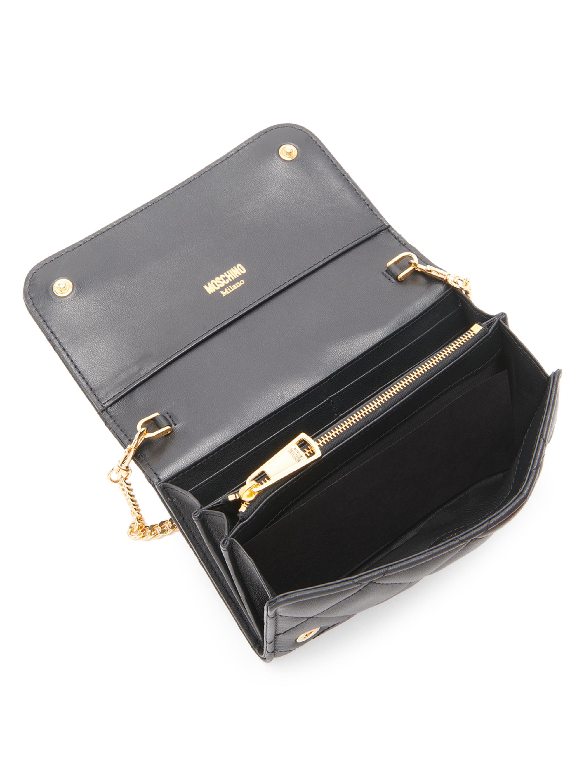 Shop Moschino Heart Studs Quilted Leather Clutch-On-Chain | Saks  