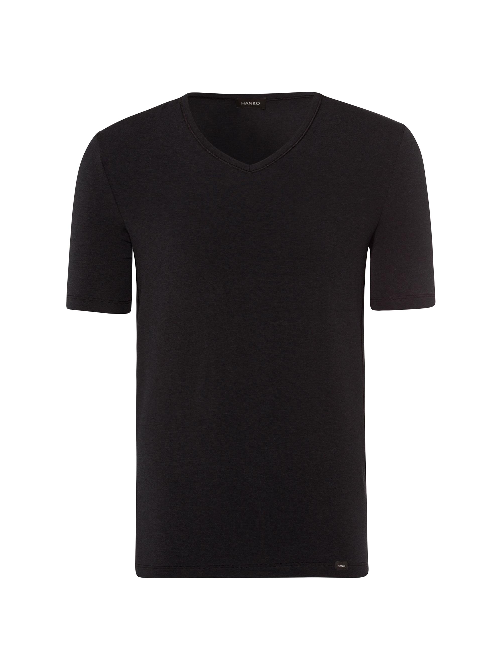 Hanro Men's Natural Function V-Neck Shirt - Black