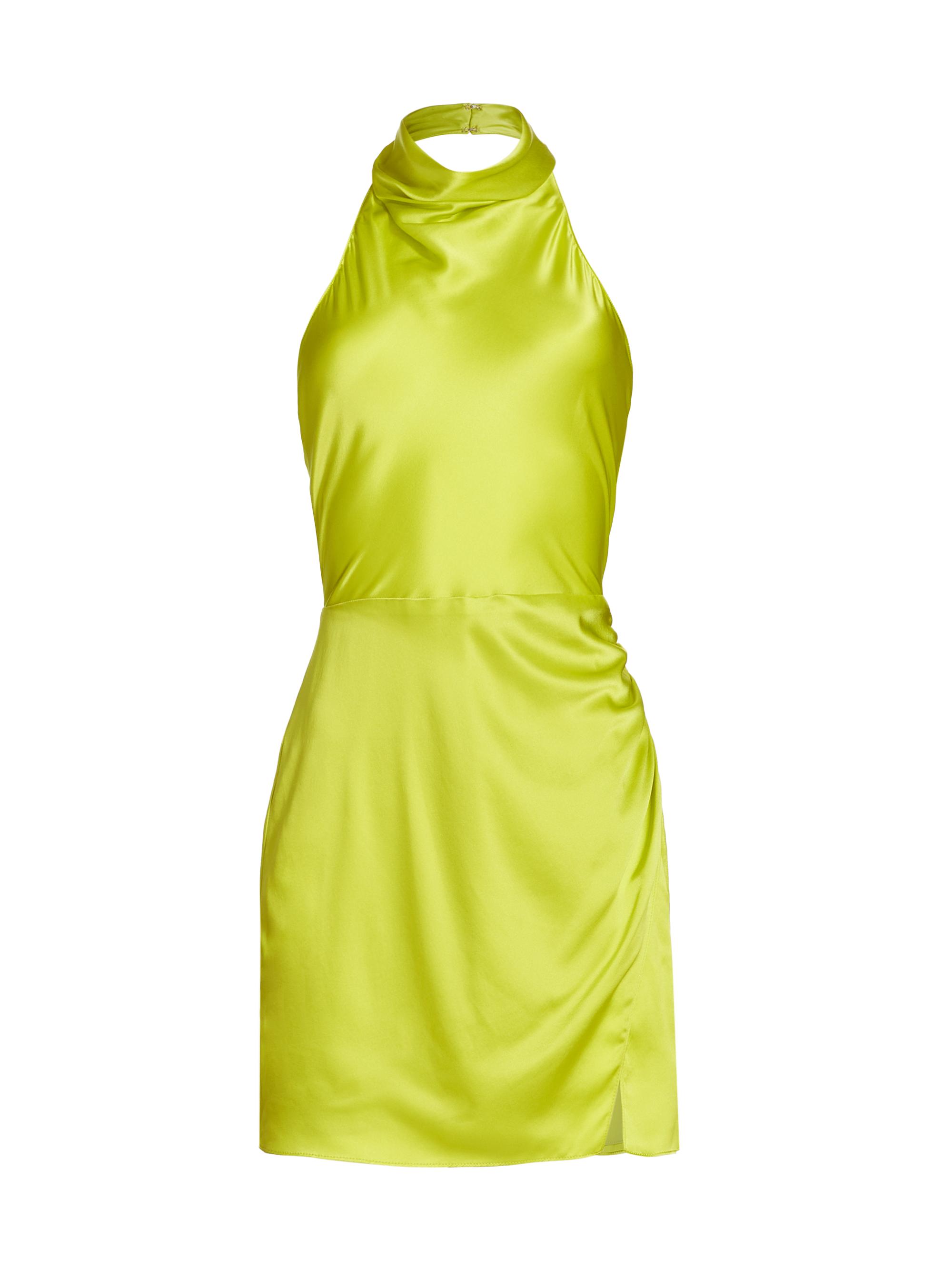 lime green swing dress BCBG Maxazria Chloe Dark Lime Yellow Green Short Mini Dress Pre-Owned –  Miami Lux Boutique main image 1