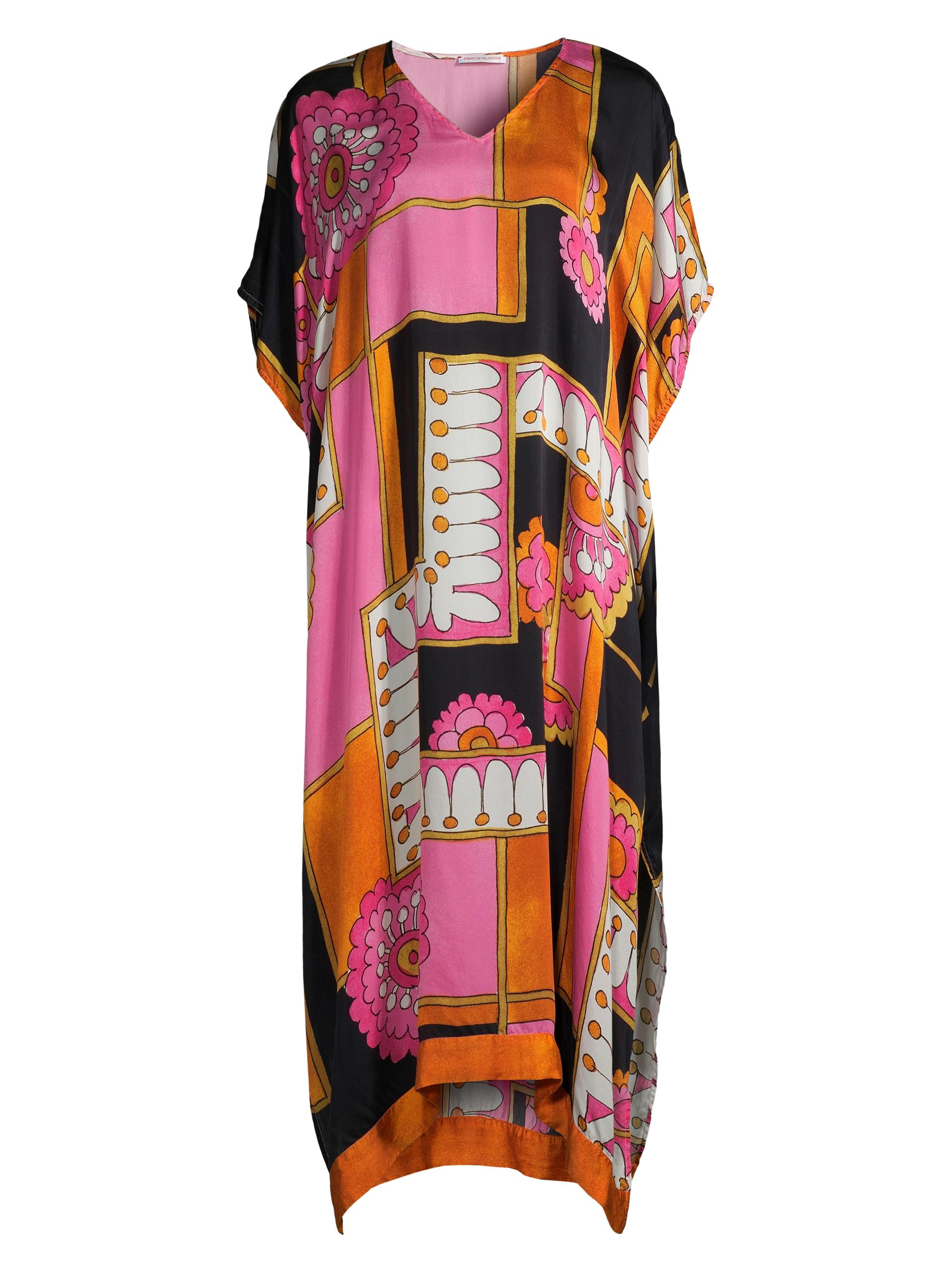 Frances Valentine Women's Luna Satin Caftan - Pink Multi