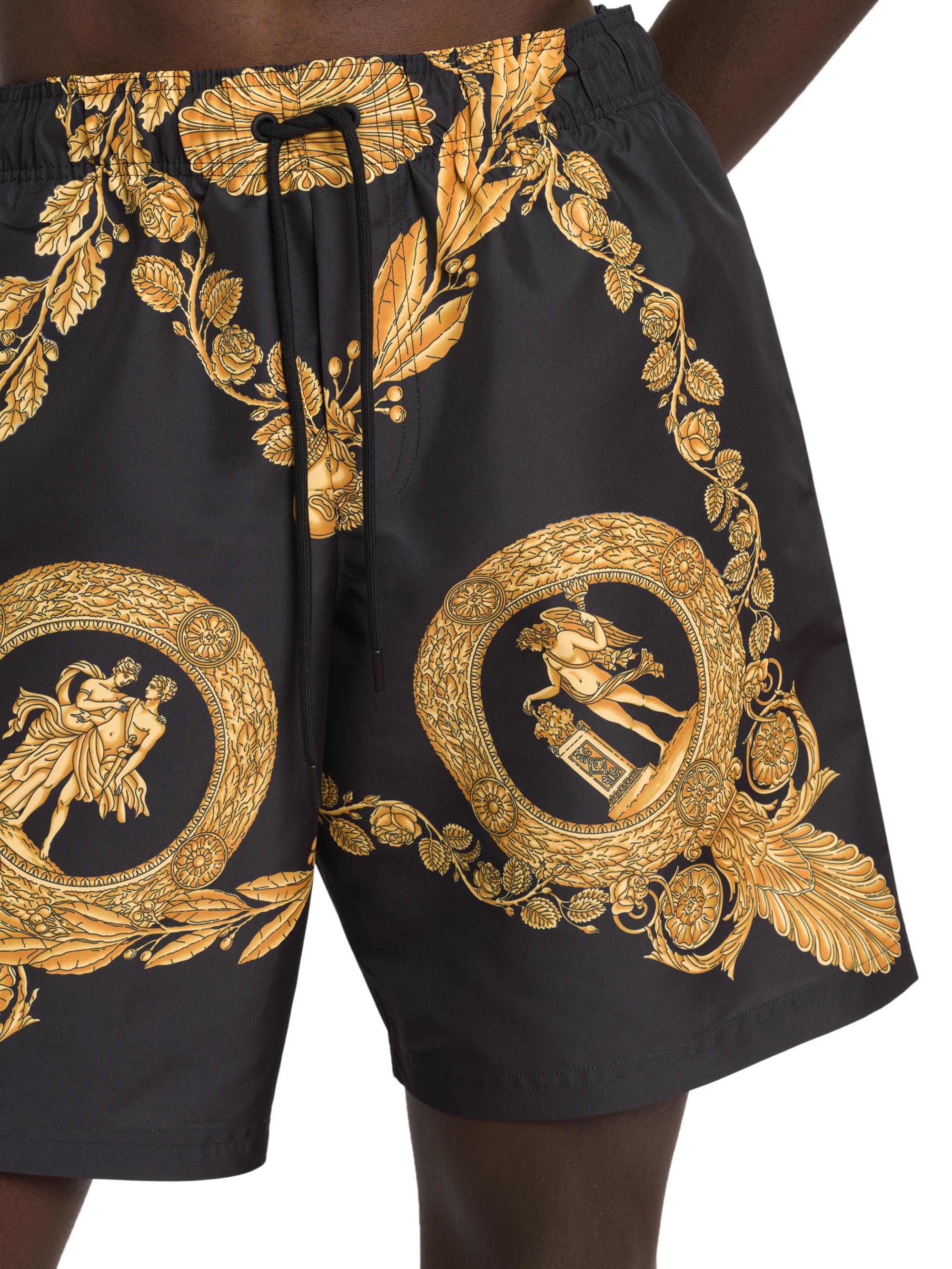 Versace Barocco-print silk shorts - Brown