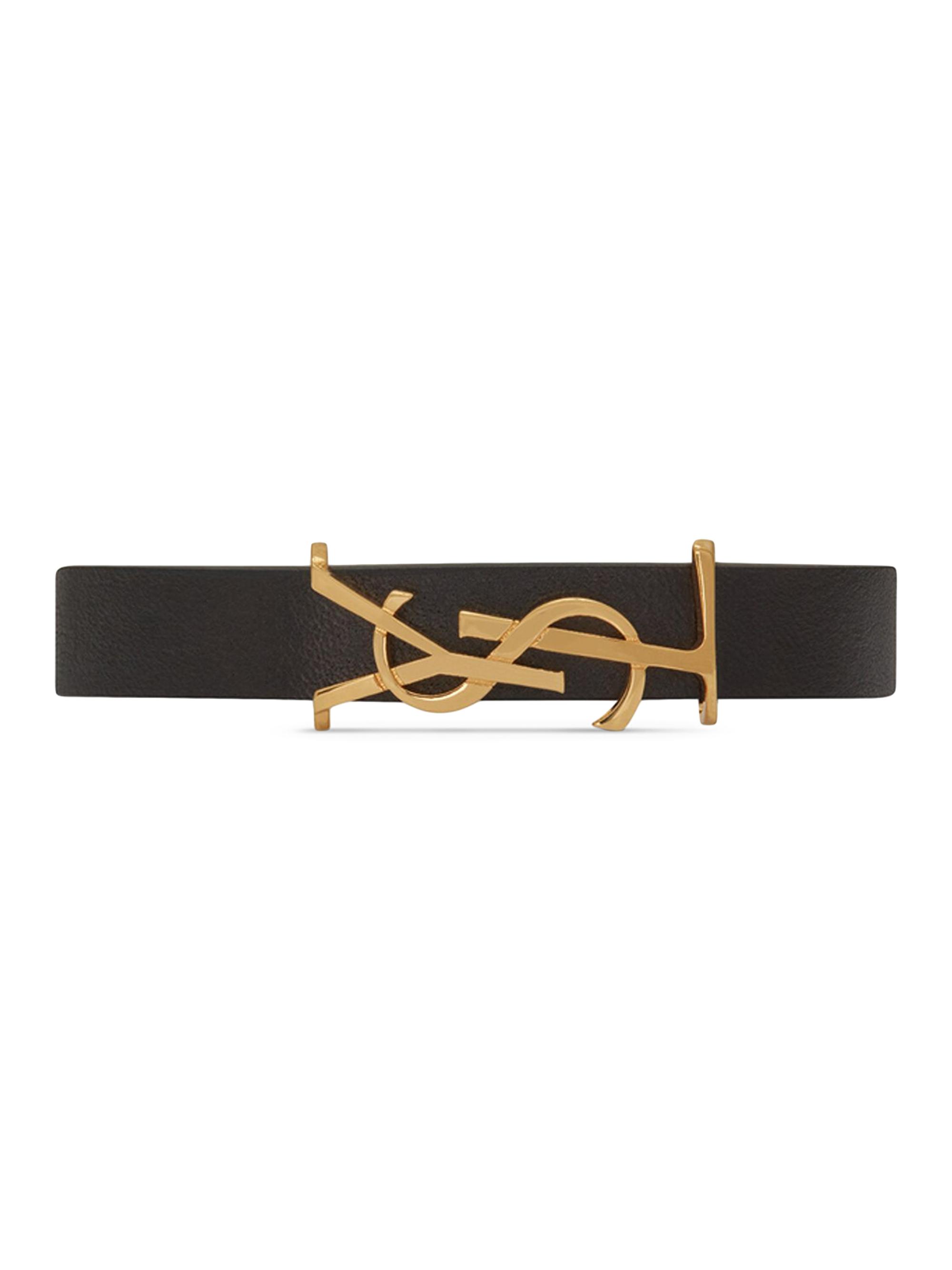 Saint Laurent Women's Opyum Bracelet in Leather - Nero