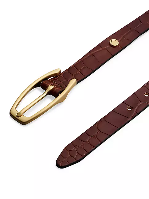 Shop rag & bone Fifth Mini Belt Croc-Embossed League Avenue Saks | Leather