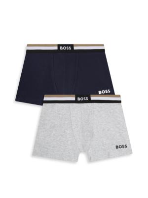 BOSS Kidswear logo-waistband boxer shorts (pack of two) - Blue