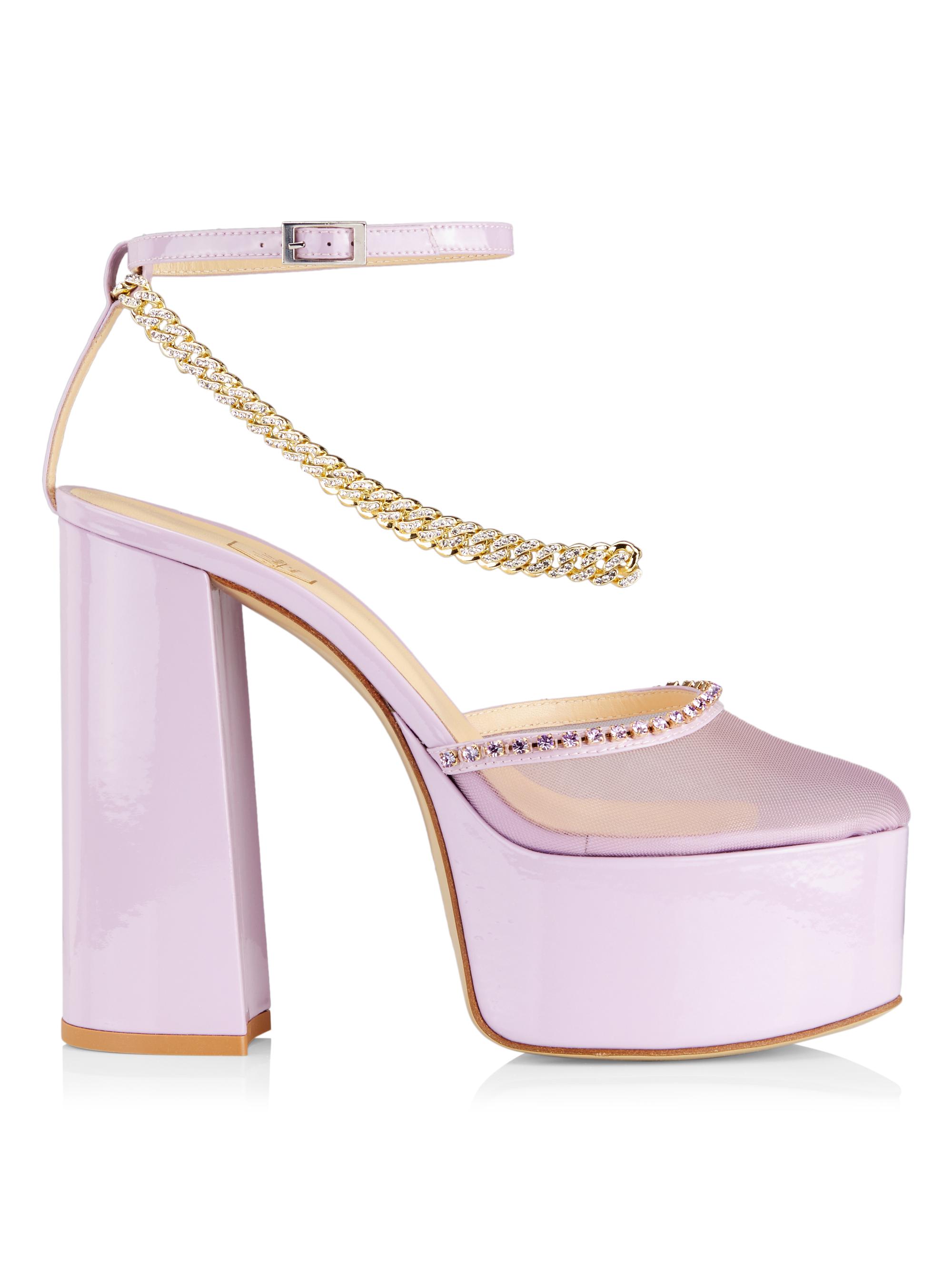 Nalebe Women's Stellar Satin Platform Sandals - Lavender