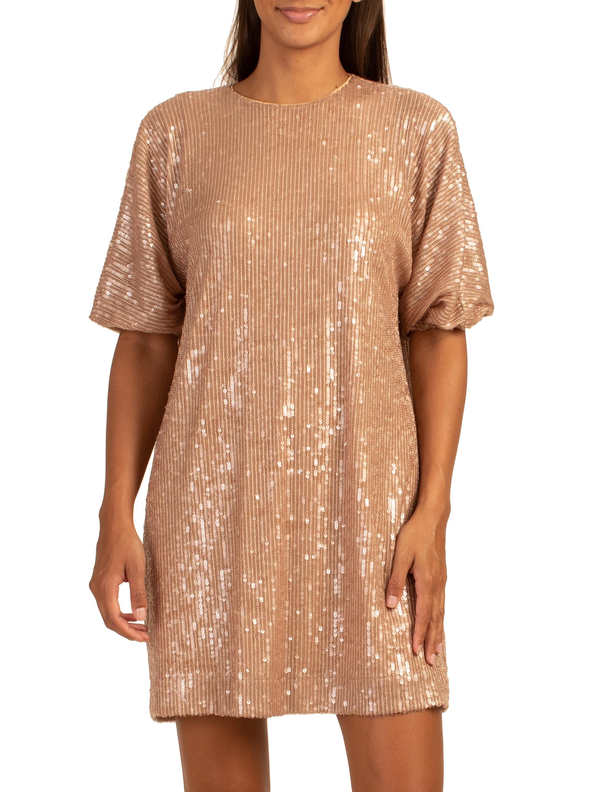 trina turk sequin dress Juliet Feather-Cuff Sequin Mini Dress
