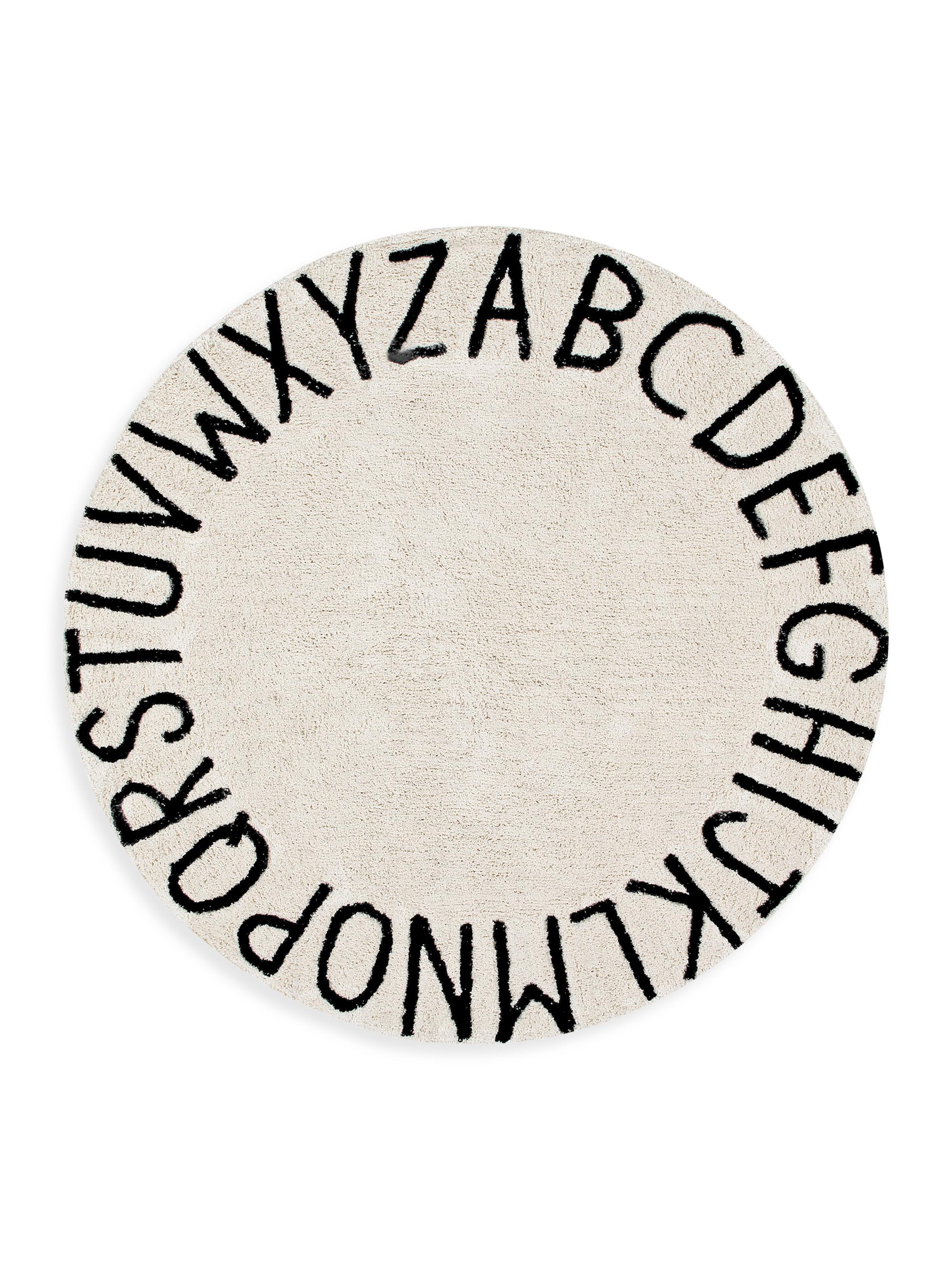 Lorena Canals Round ABC Rug - Natural Black