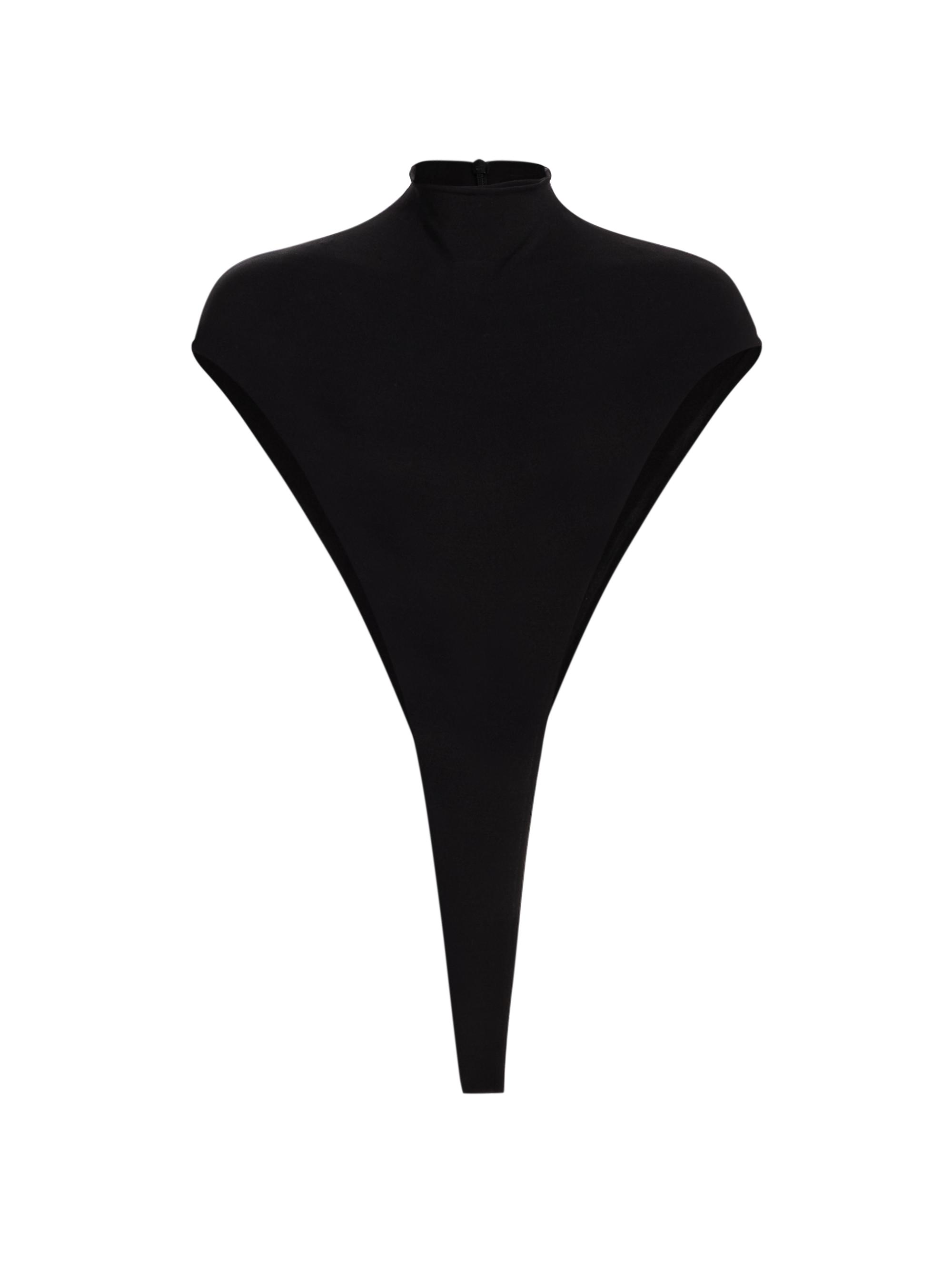LaQuan Smith Women's Triangular High-Cut Bodysuit - Black