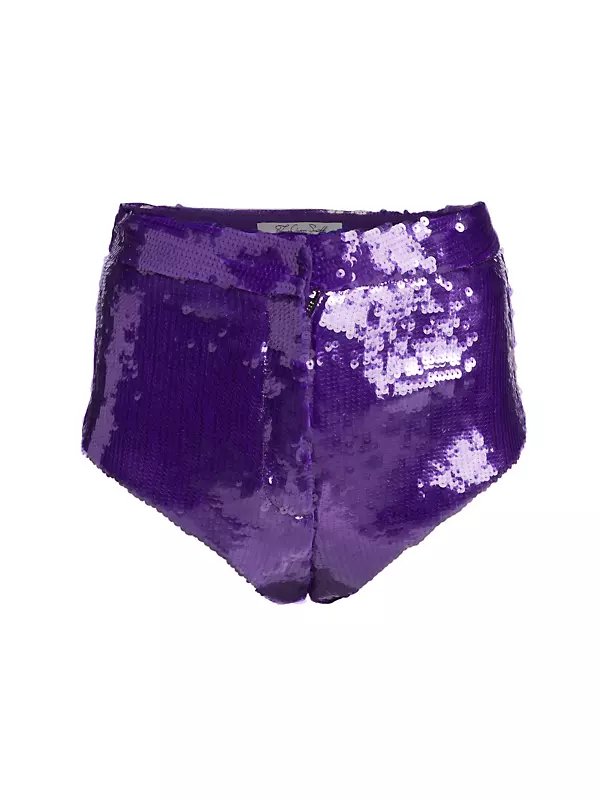 Shop LaQuan Smith Sequin-Embroidered Hot Shorts
