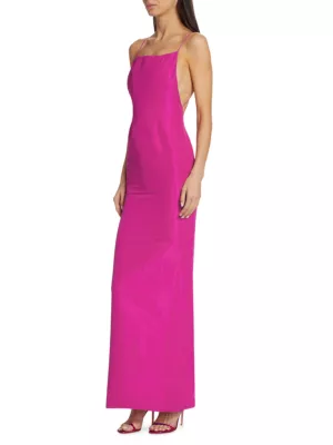 The Attico Melva asymmetric sleeveless gown - Purple