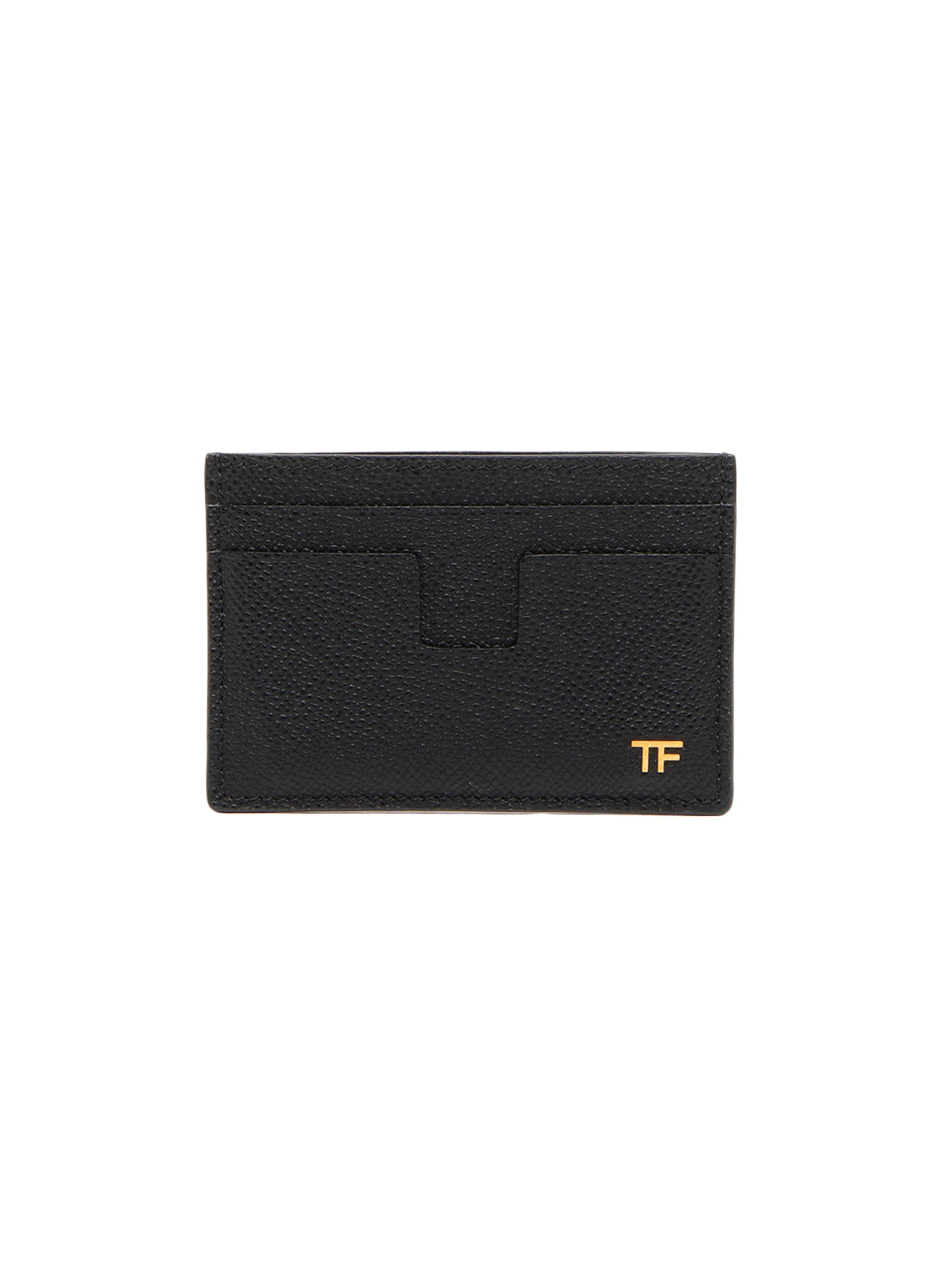 TOM FORD Gold-Tone Logo Leather Card Holder | Saks Fifth Avenue