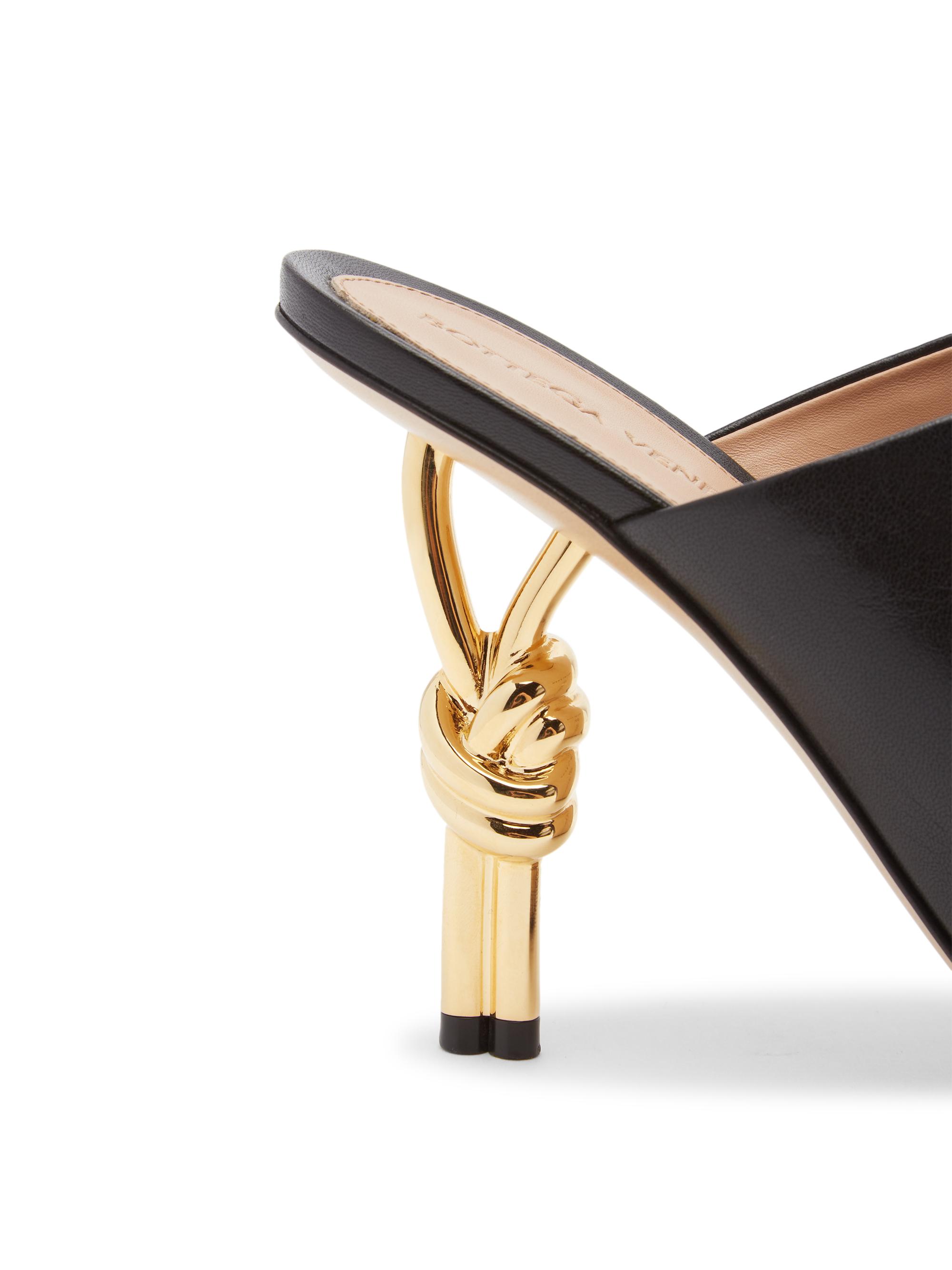 Bottega Veneta 90MM Knot Metal-Heel Leather Sandals | Saks Fifth