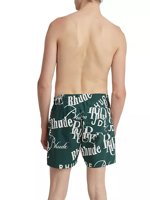 Shop R H U D E Card-Print Swim Shorts