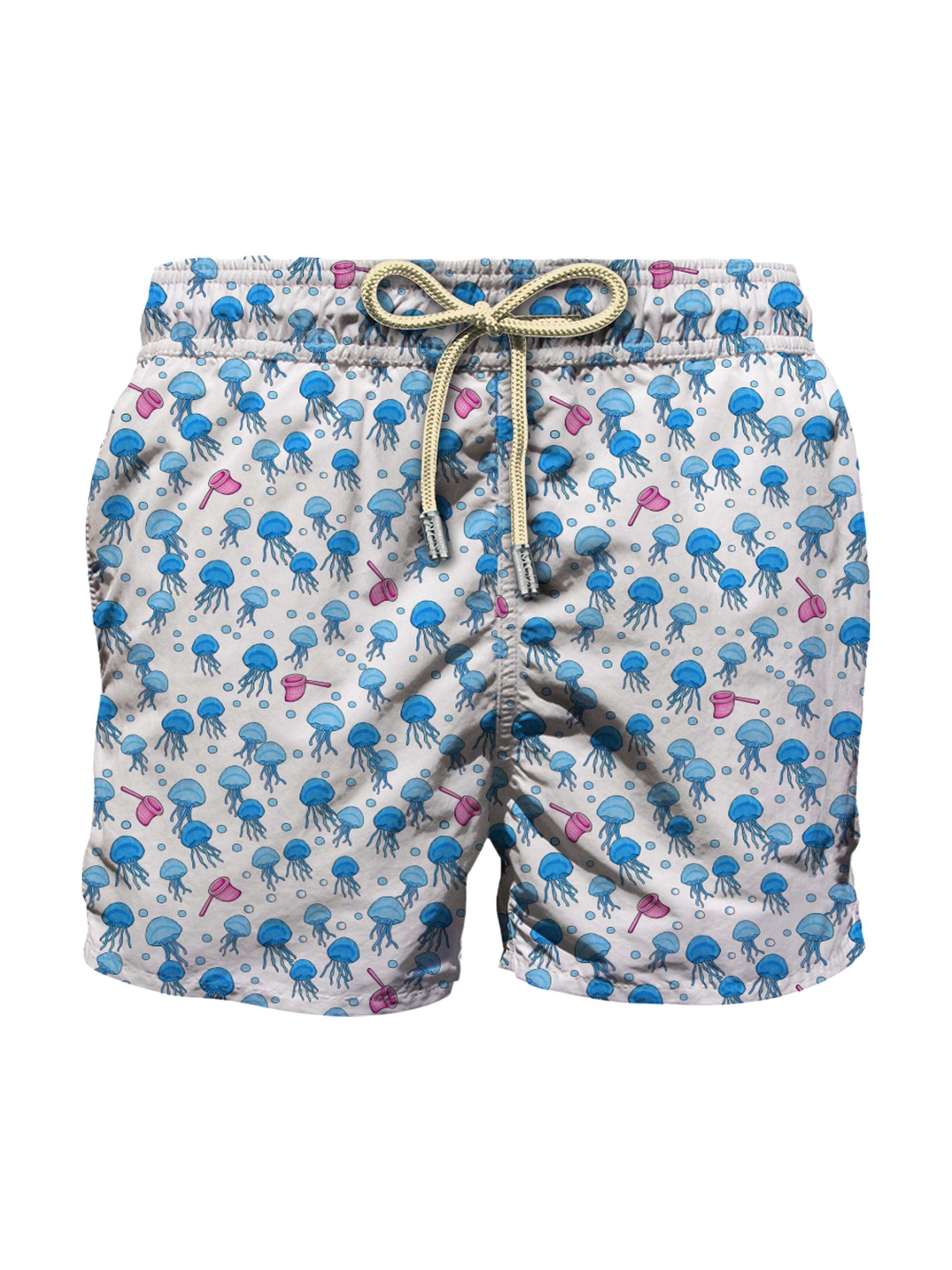 MC2 Saint Barth Men's Trap Squidly Ultralight Swim Shorts - White Blue Pink