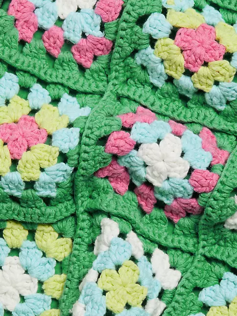 Shop Design History Floral Patchwork Crocheted Minidress