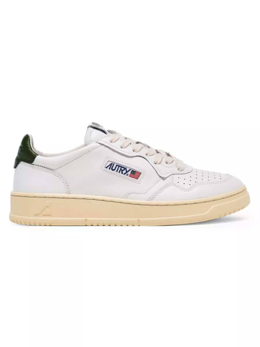 Autry Medalist Low in White and Amberglow Leather Man Sneakers Orange 39