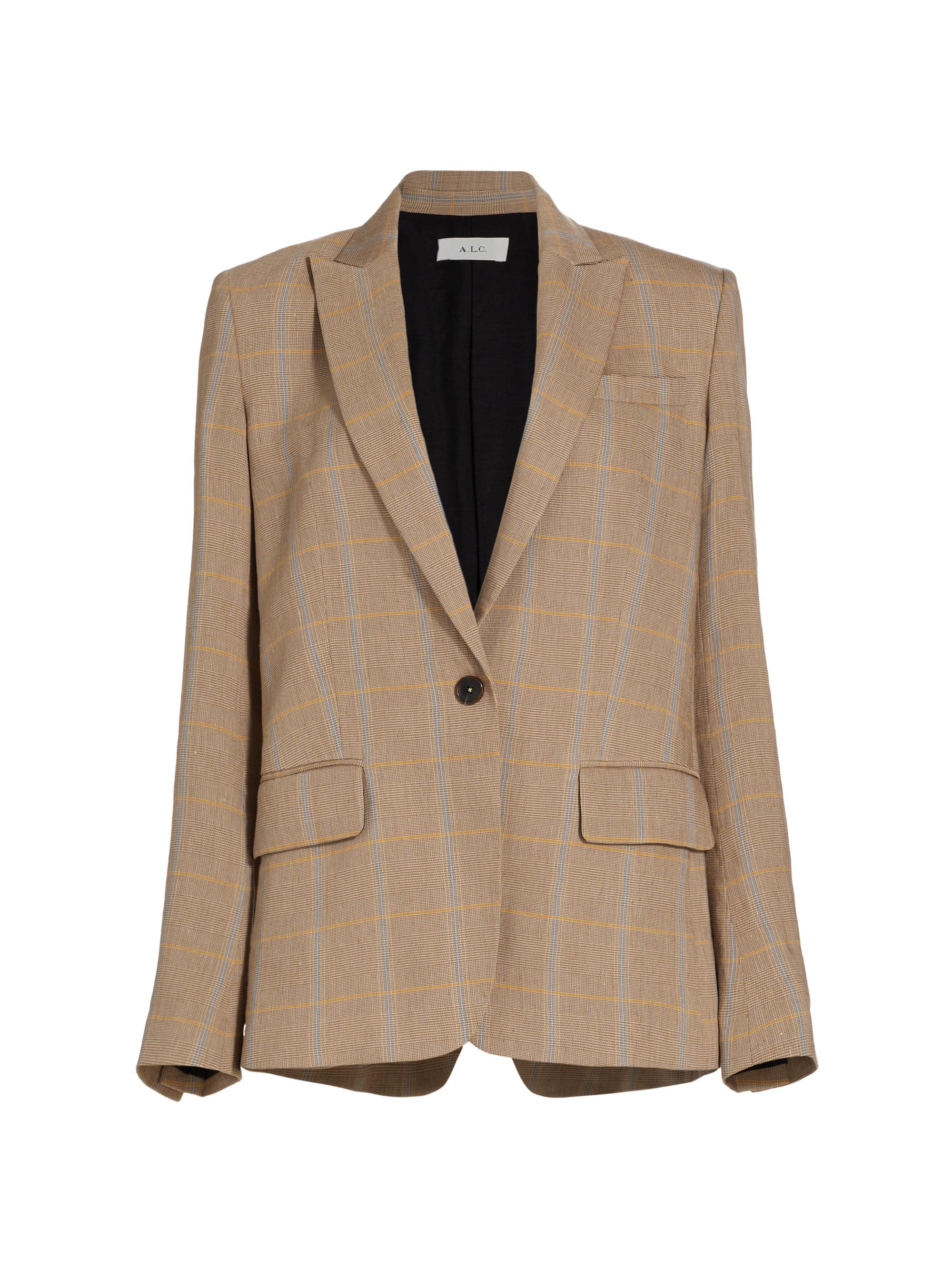 A.L.C. Women's Donovan Linen-Blend Jacket - Tawny Plaid