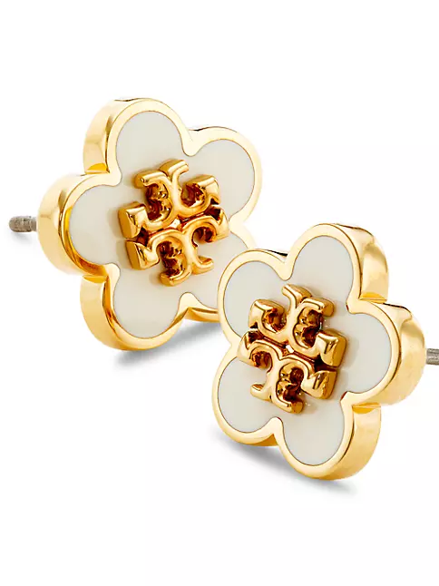 18K Gold Plated Clover Design Dangling Stud Earrings