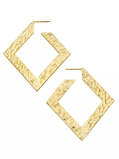 Benson 14K-Gold-Plated Square Hoop Earrings