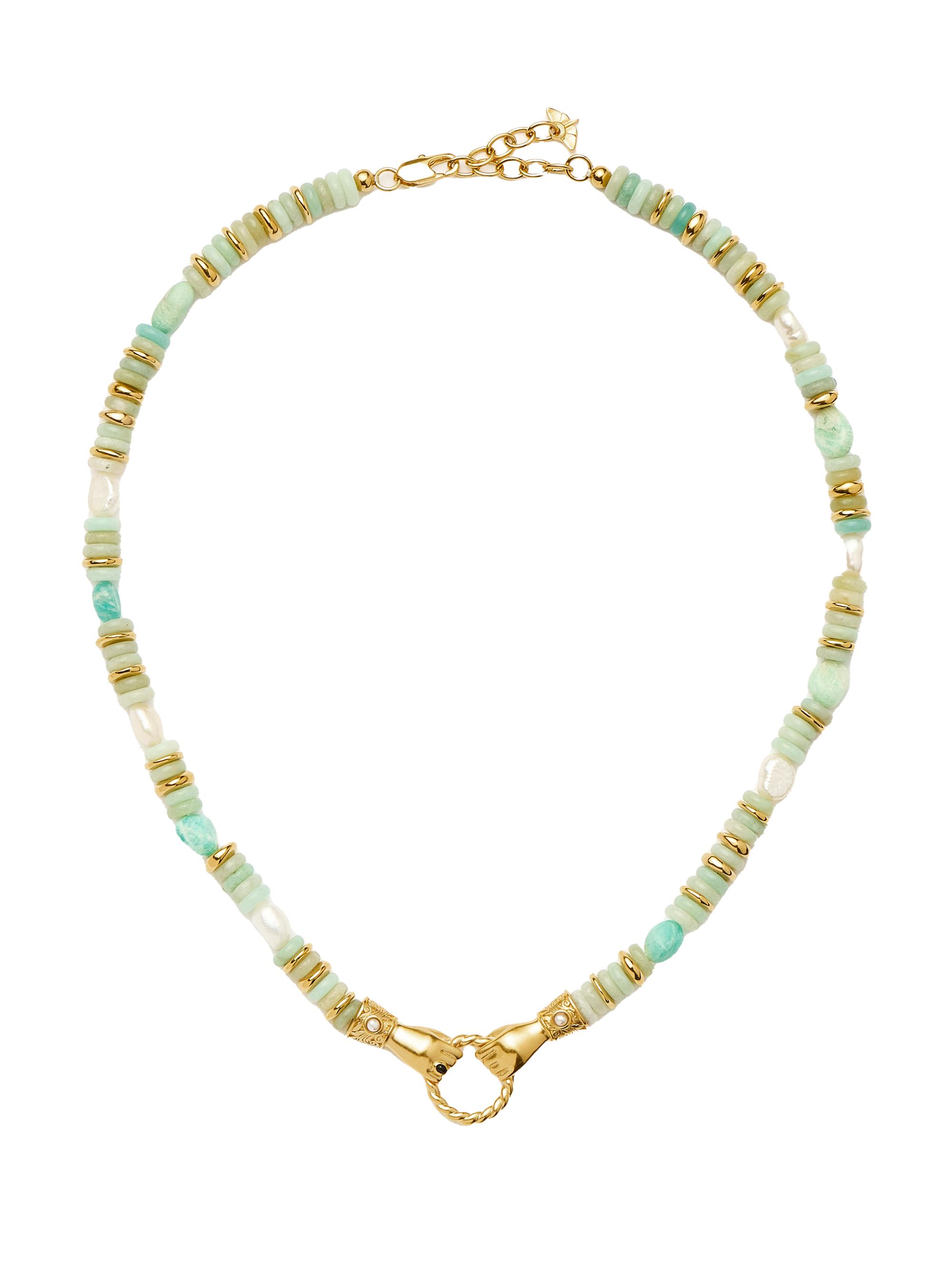 Missoma Women's Harris Reed x  In Good Hands 18K-Gold-Plated, Pearl & Black Onyx Necklace - Gold Turquoise