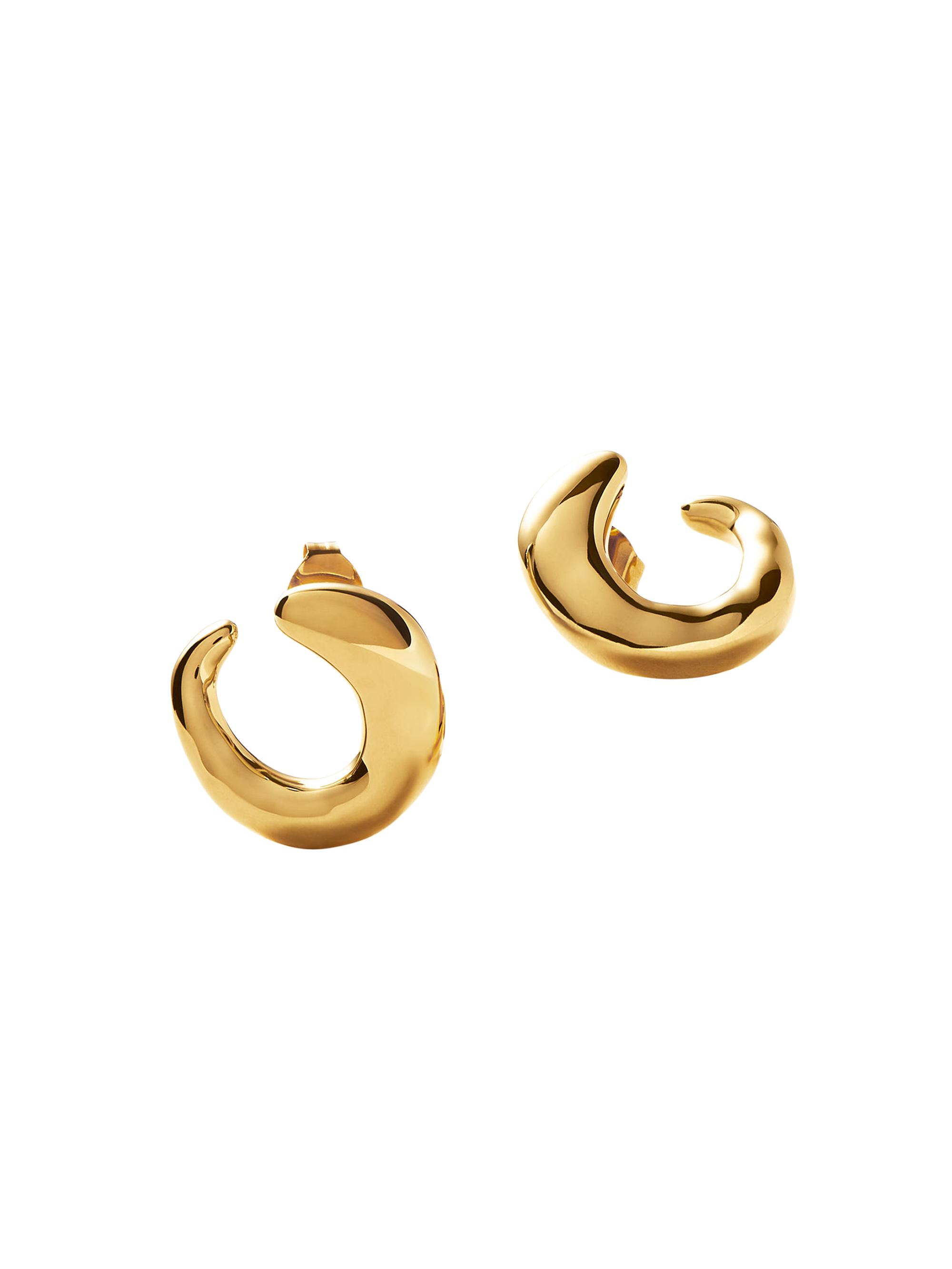 Missoma Women's Molten Gemstones Organic Twisted 18K Recycled Gold Vermeil Mini Stud Earrings - Gold