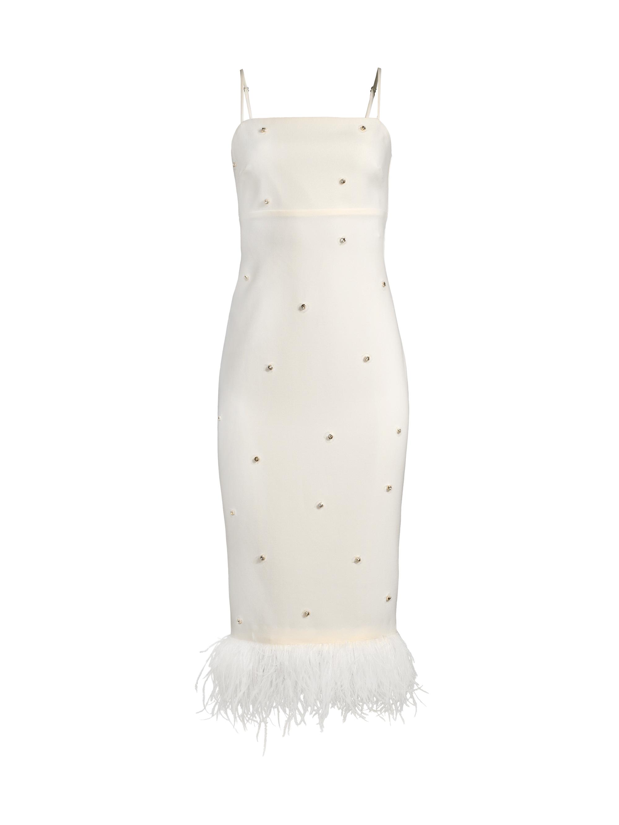 Likely Women's Electra Feathered Midi-Dress - White