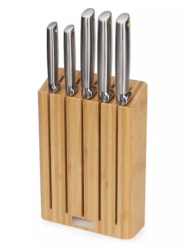 Joseph Joseph Elevate Steel 5-Piece Knife Set with Bamboo Block