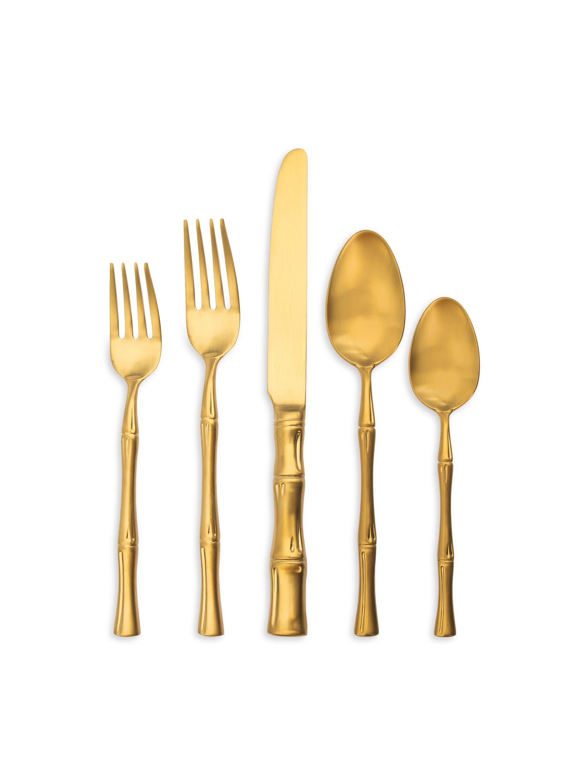 Ricci Argentieri Bamboo Gold 20-Piece Stainless Steel Flatware Set