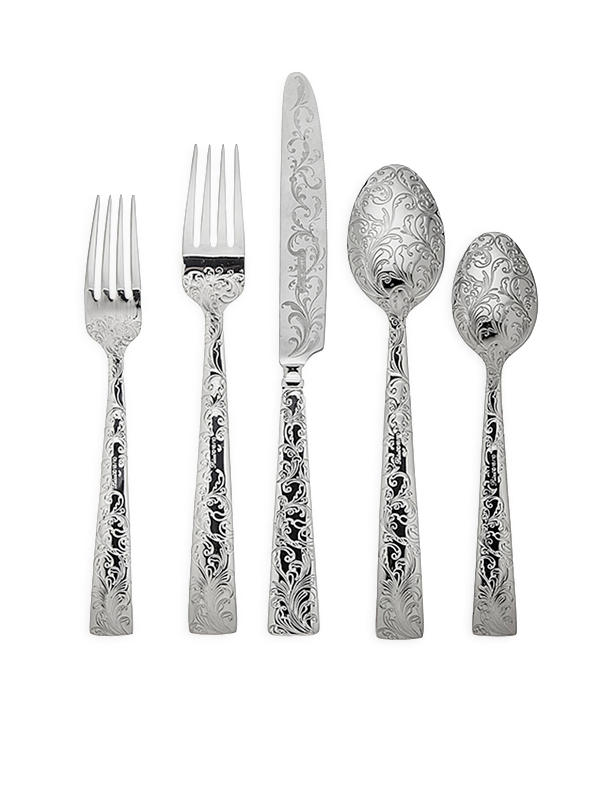 Ricci Argentieri Parisian Gardens 20-Piece Stainless Steel Flatware Set