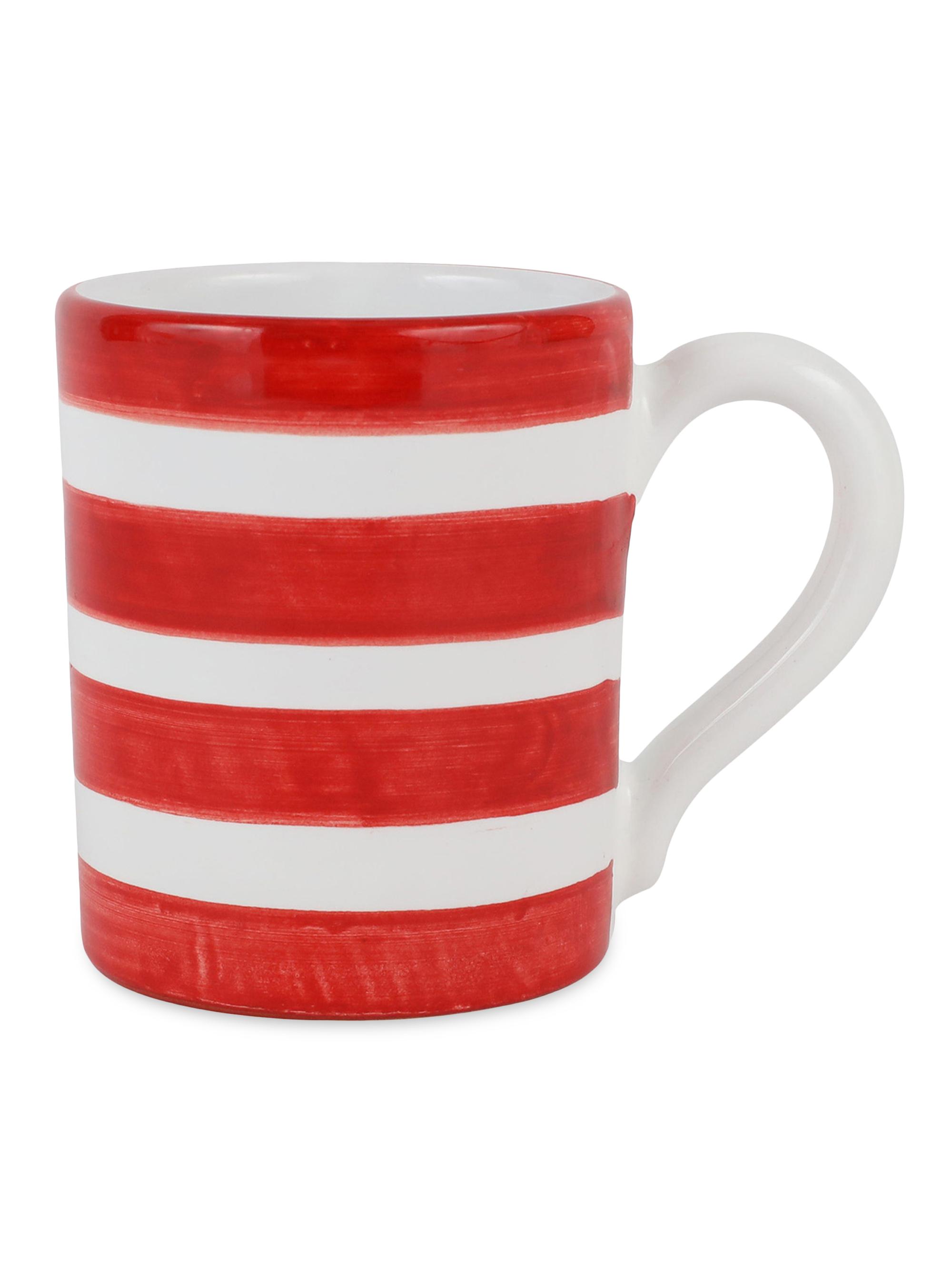 Vietri Amalfitana Striped Mug - Red