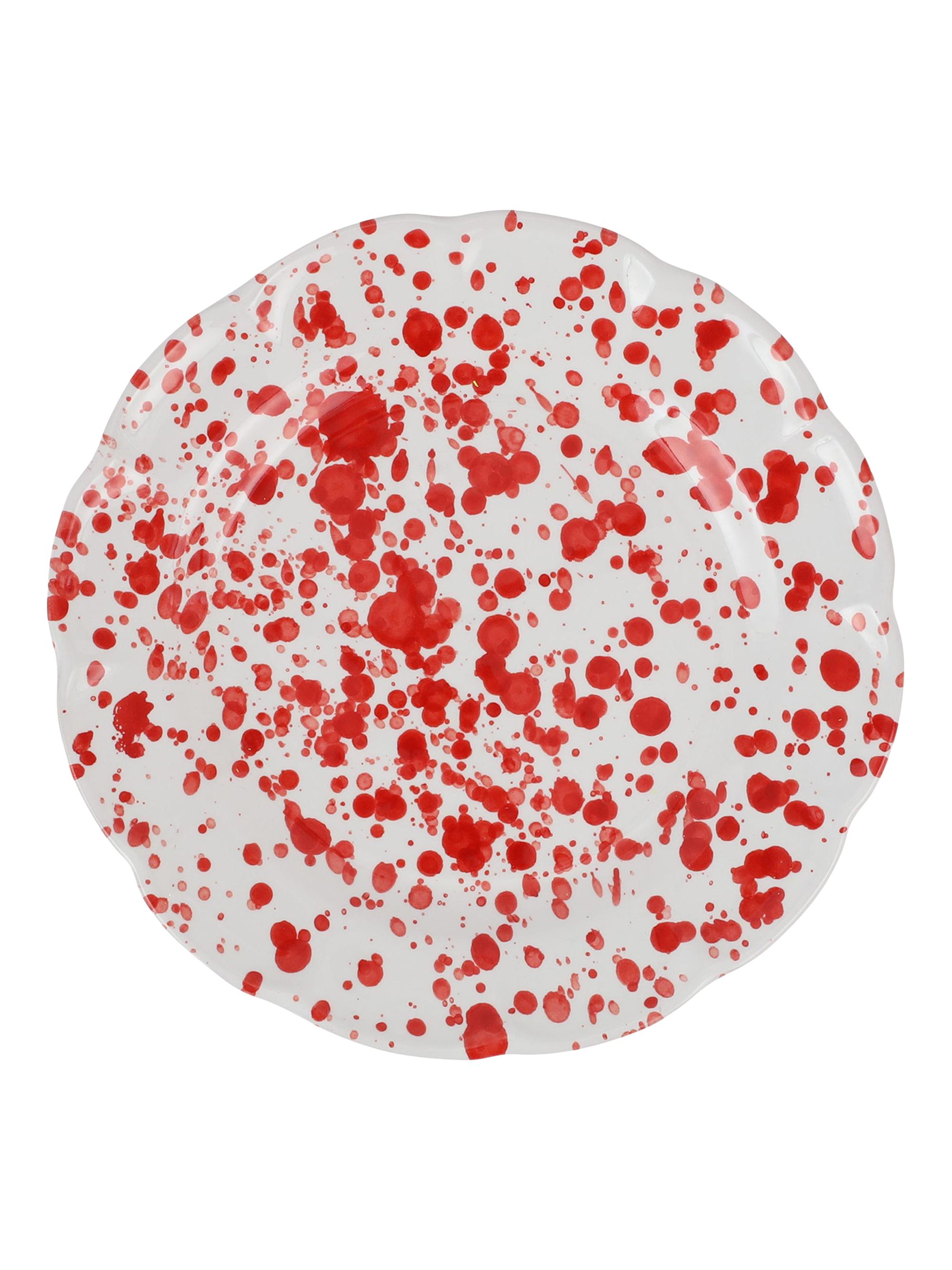 Vietri Amalfitana Splatter Salad Plate - Red