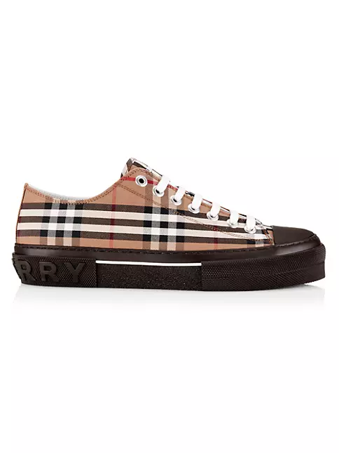Shop Burberry Jack Check Low Top Sneakers   Saks Fifth Avenue