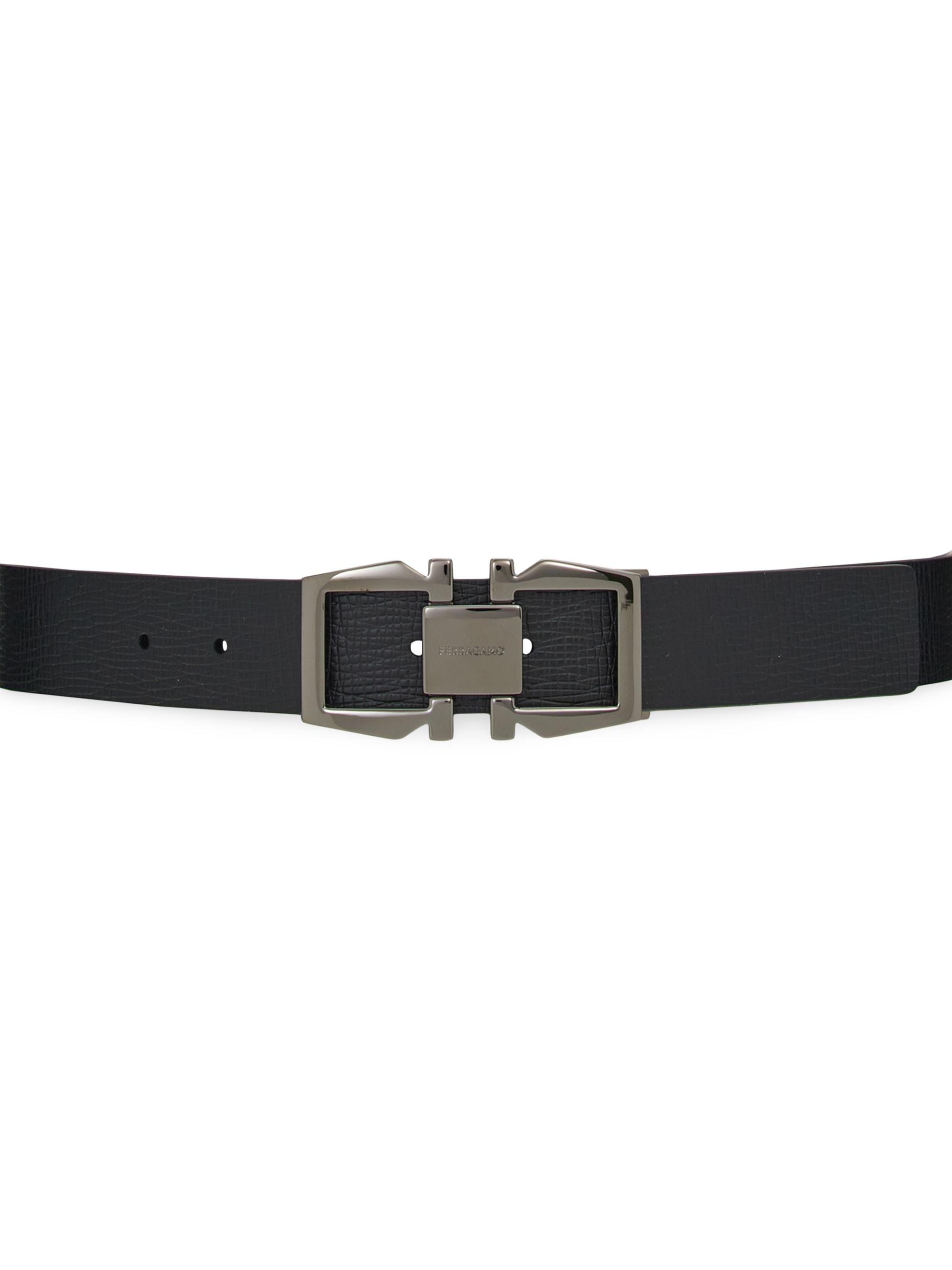 週末お値下げ　 Ferragamo ブラックリボンベルト 6085 S FERRAGAMO Adjustable Cut-to-Size Leather Belt | Saks Fifth