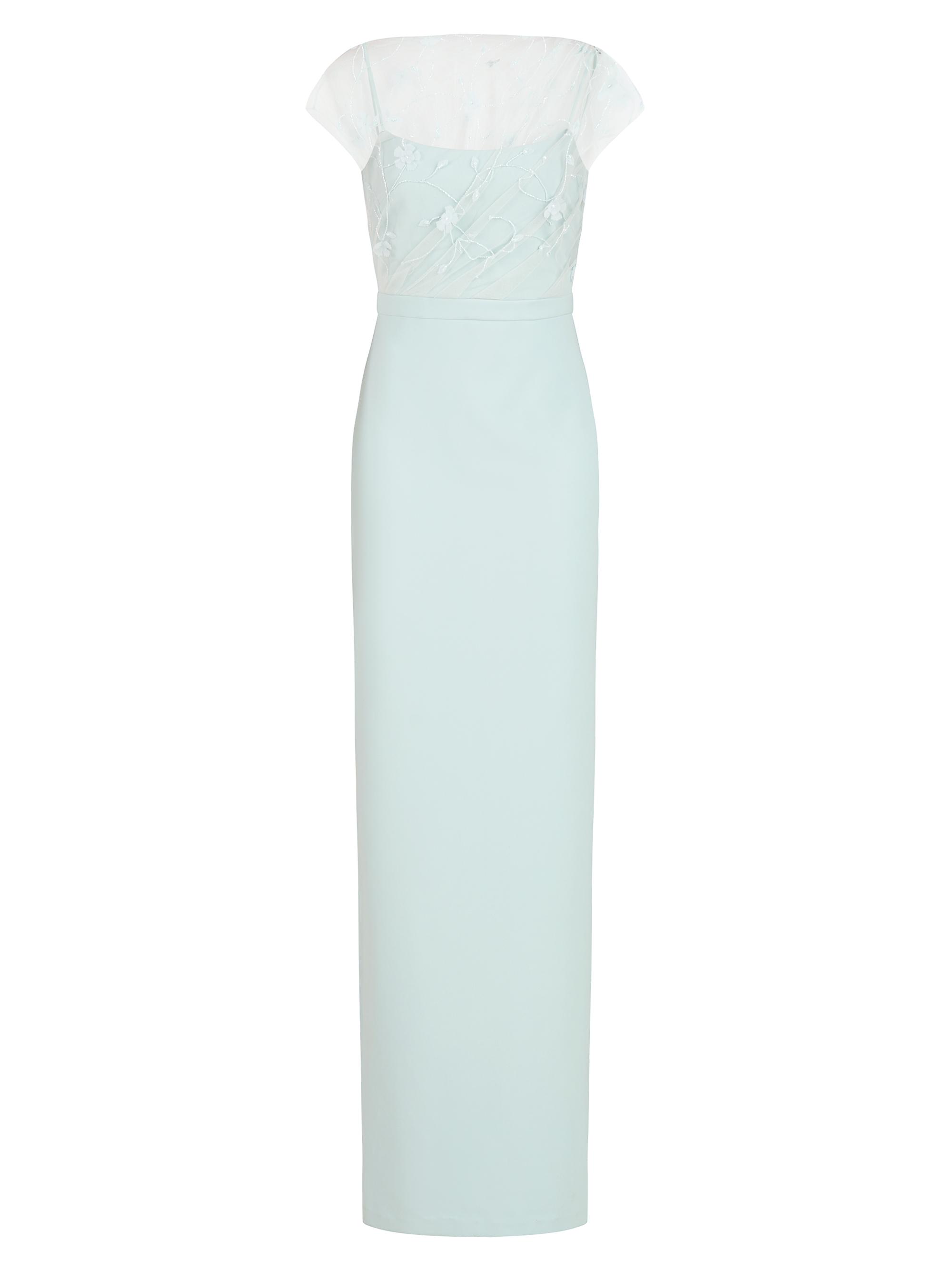 Theia Women's Desirae Draped Column Gown - Sea Breeze