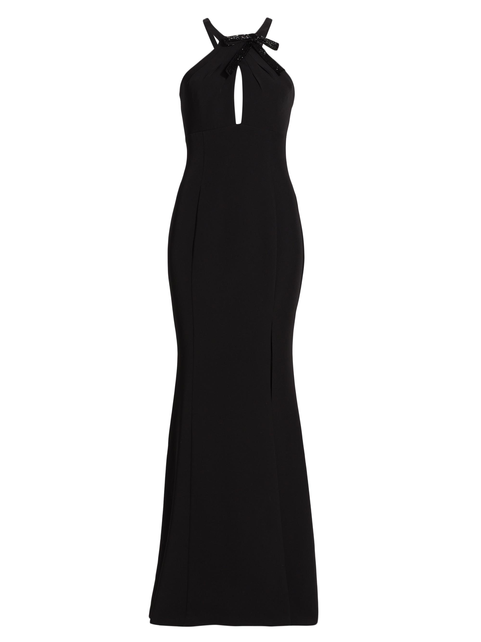 Marchesa Notte Women's Cut-Out Halterneck Gown - Black