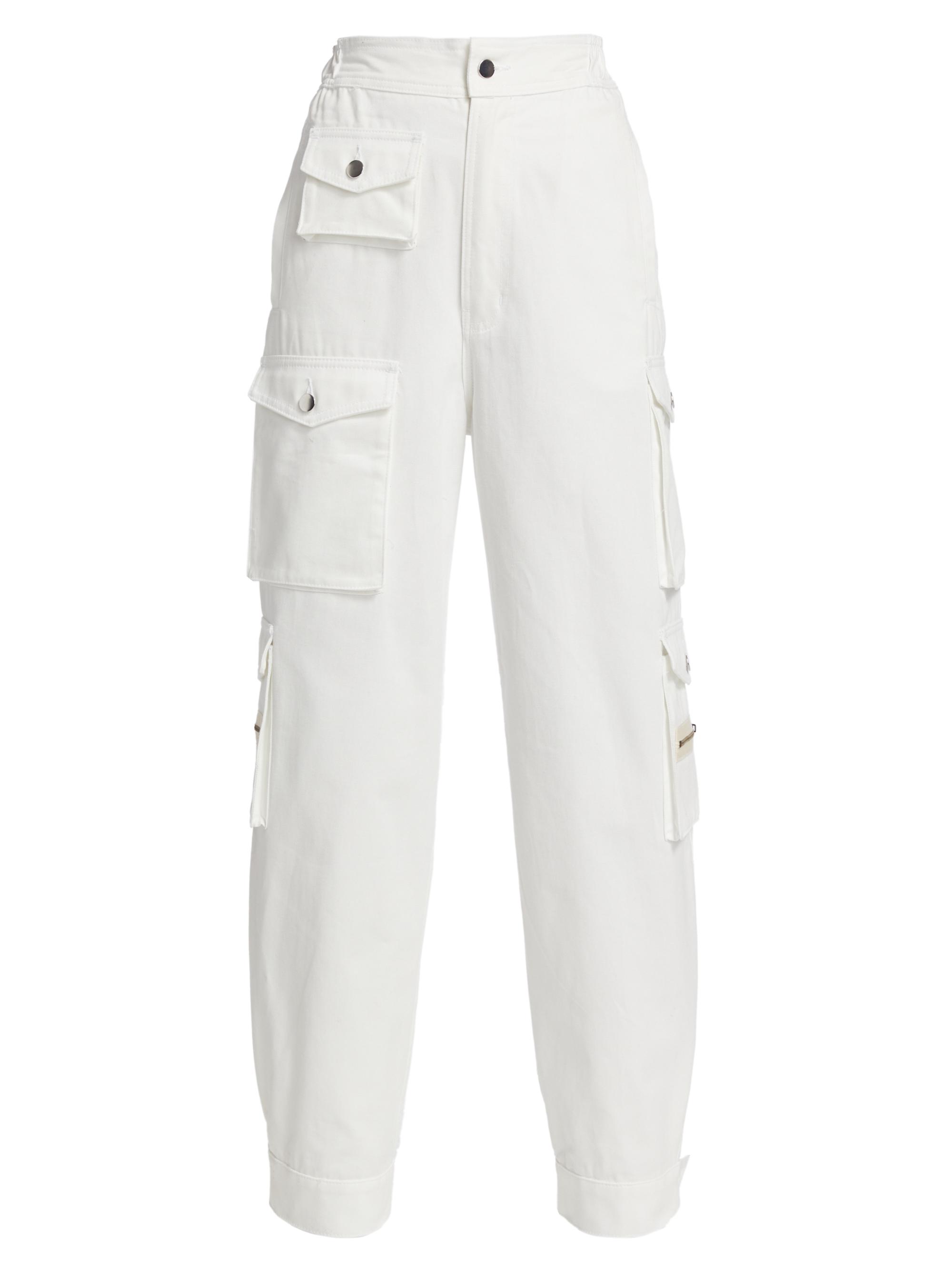 EB Denim Women's Relaxed-Leg Cargo Pants - White