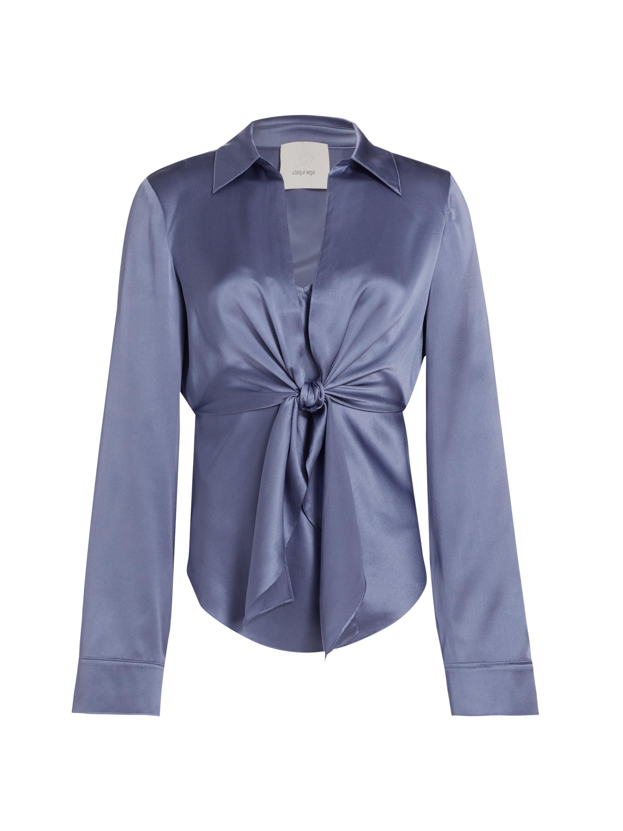 CINQ A SEPT Women's Ally Silk Top - Soft Periwinkle