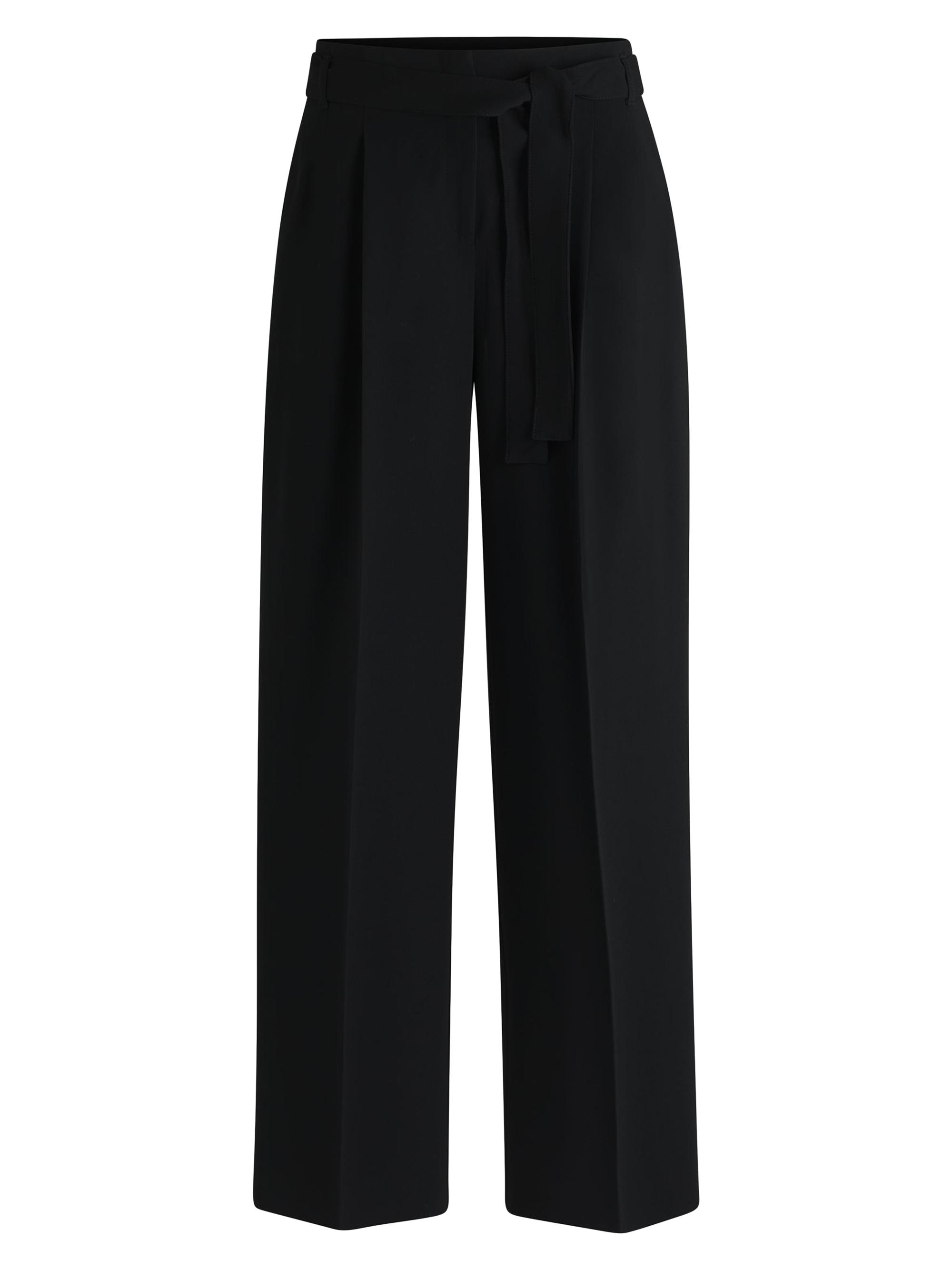 BOSS Women's Relaxed-Fit Trousers in Crease-Resistant Japanese Crepe - Black