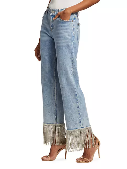 Stunning Beaded Rhinestone Jeans for Women