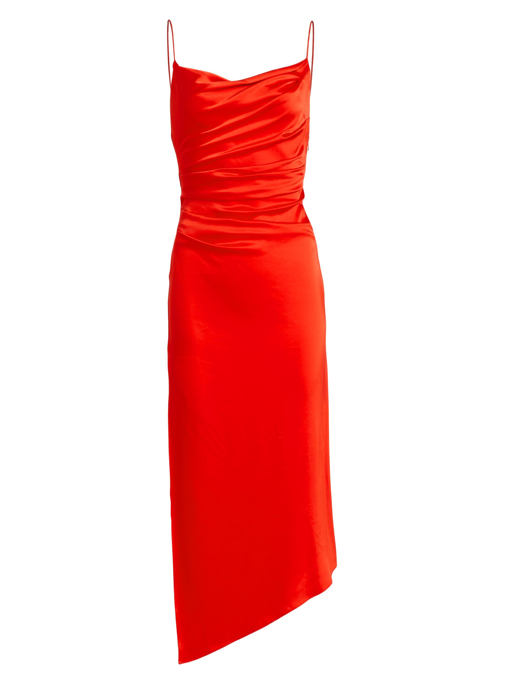 mac duggal asymmetrical gathered dress Green Pleated Halter Neck Asymmetrical Hem Gown main image 1