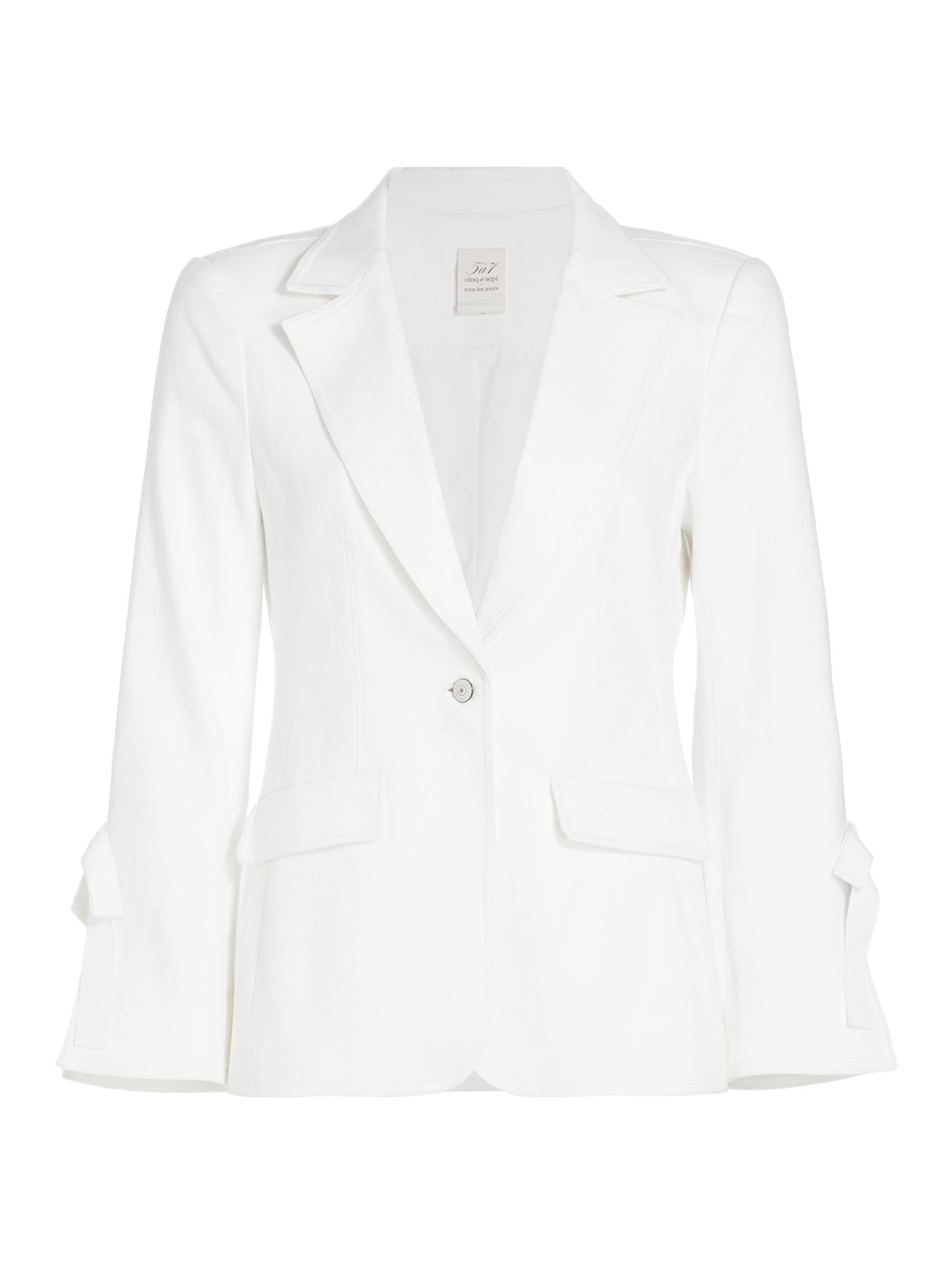 CINQ A SEPT Women's Lou Stretch Denim Bow Blazer - Serene Sky