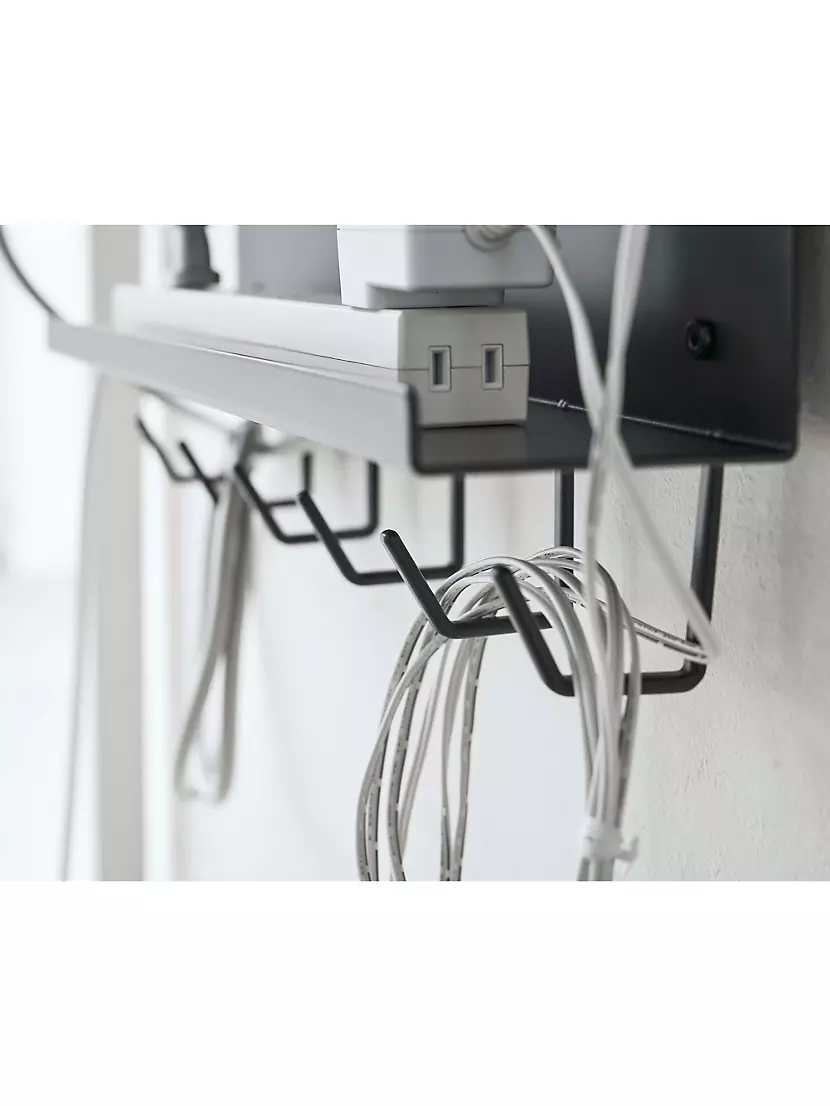 Yamazaki Home Under-Desk Cable & Router Storage Rack - Steel - White