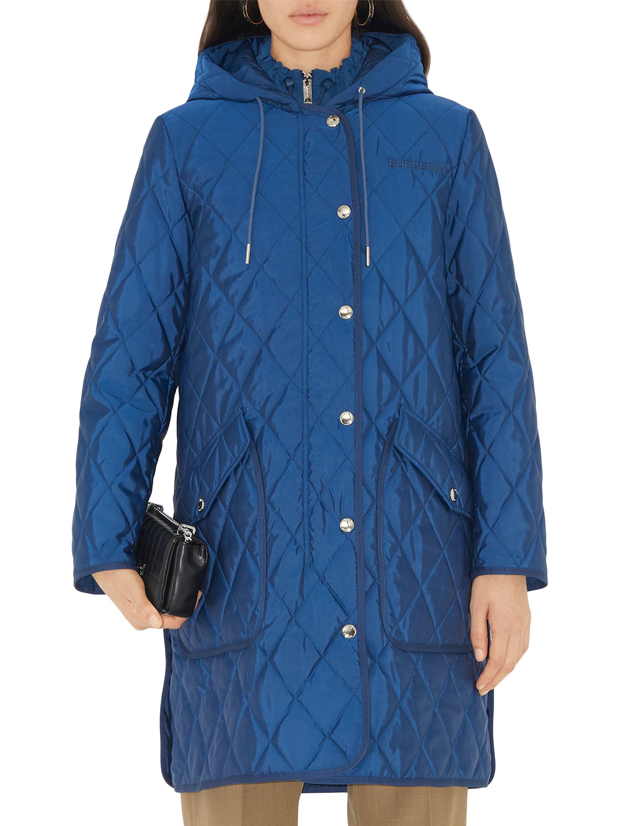 Burberry Women's Roxby Diamond-Quilted Coat - Rich Navy