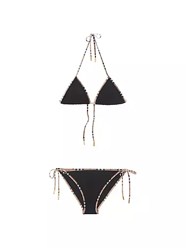 Mata Check-Trim Triangle Bikini Set